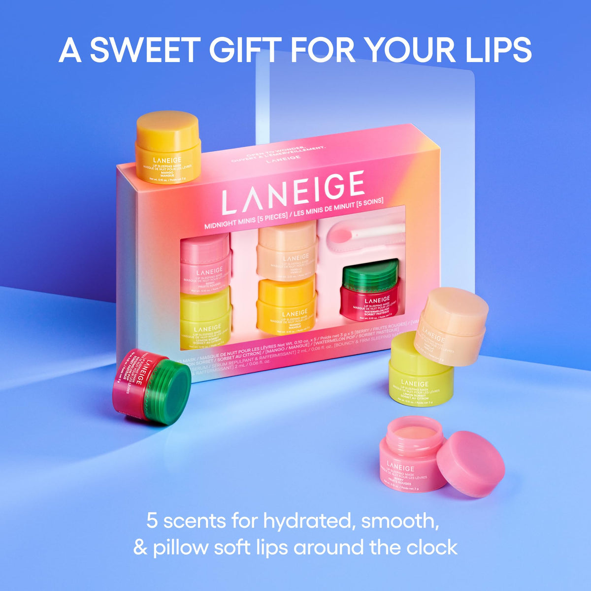 Light Sky Blue LANEIGE Berry Sweet Lip Trio Set