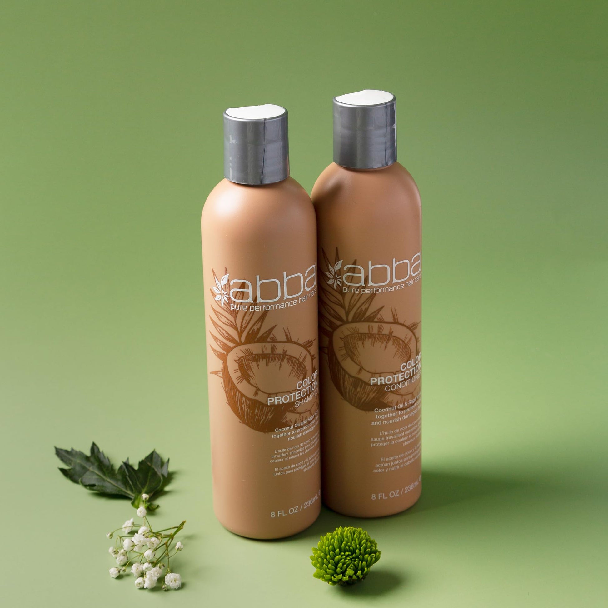 Dim Gray ABBA - Pure Color Protection Shampoo - Protects & Nourishes Color Chemically Processed Hair - Coconut Oil & Sage, 32 fl oz