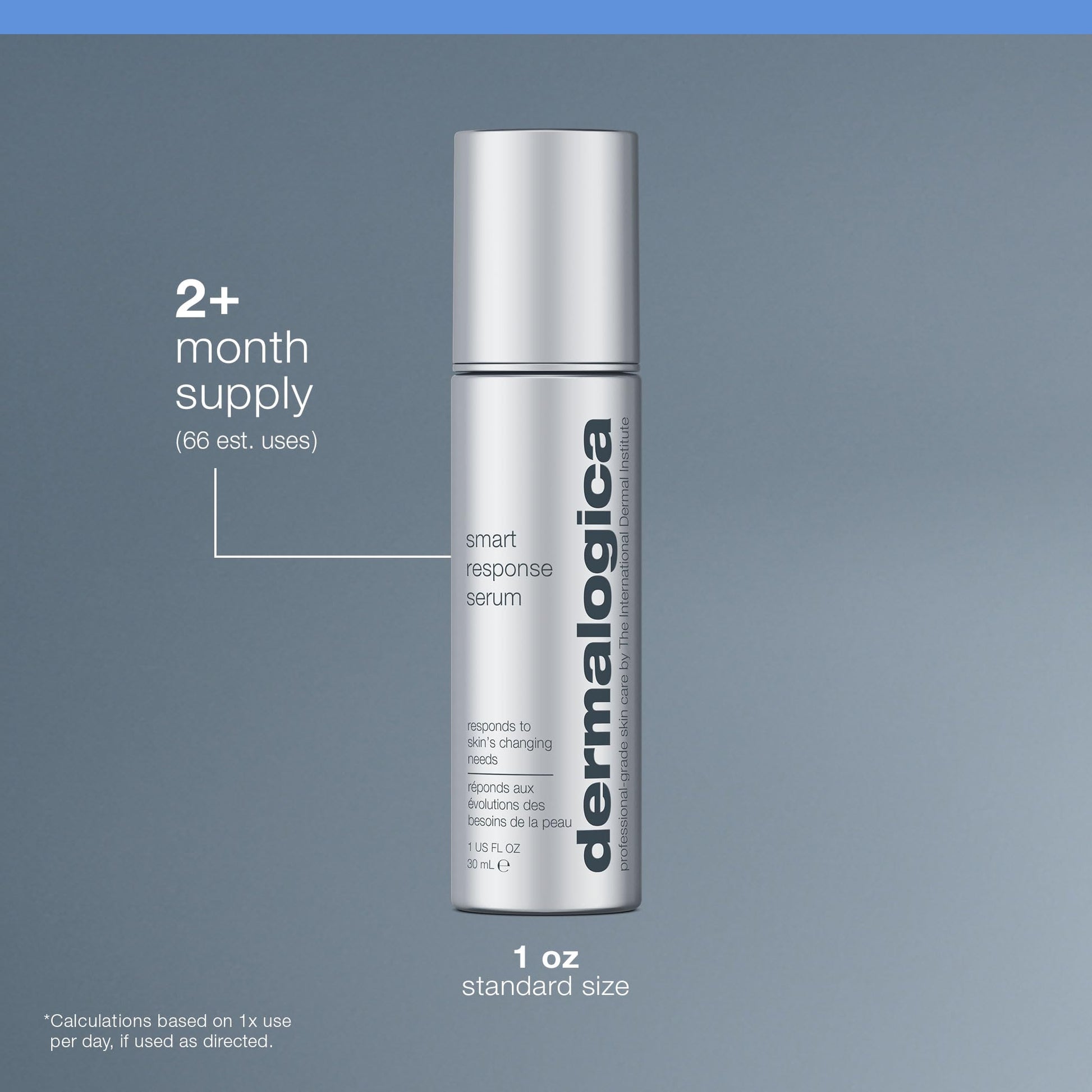 Slate Gray Dermalogica Smart Response Facial Serum, Anti Aging Serum with Lactic Acid and AHA, Hydrate, Brighten and Soothe Fine Lines and Wrinkles - 2 fl oz