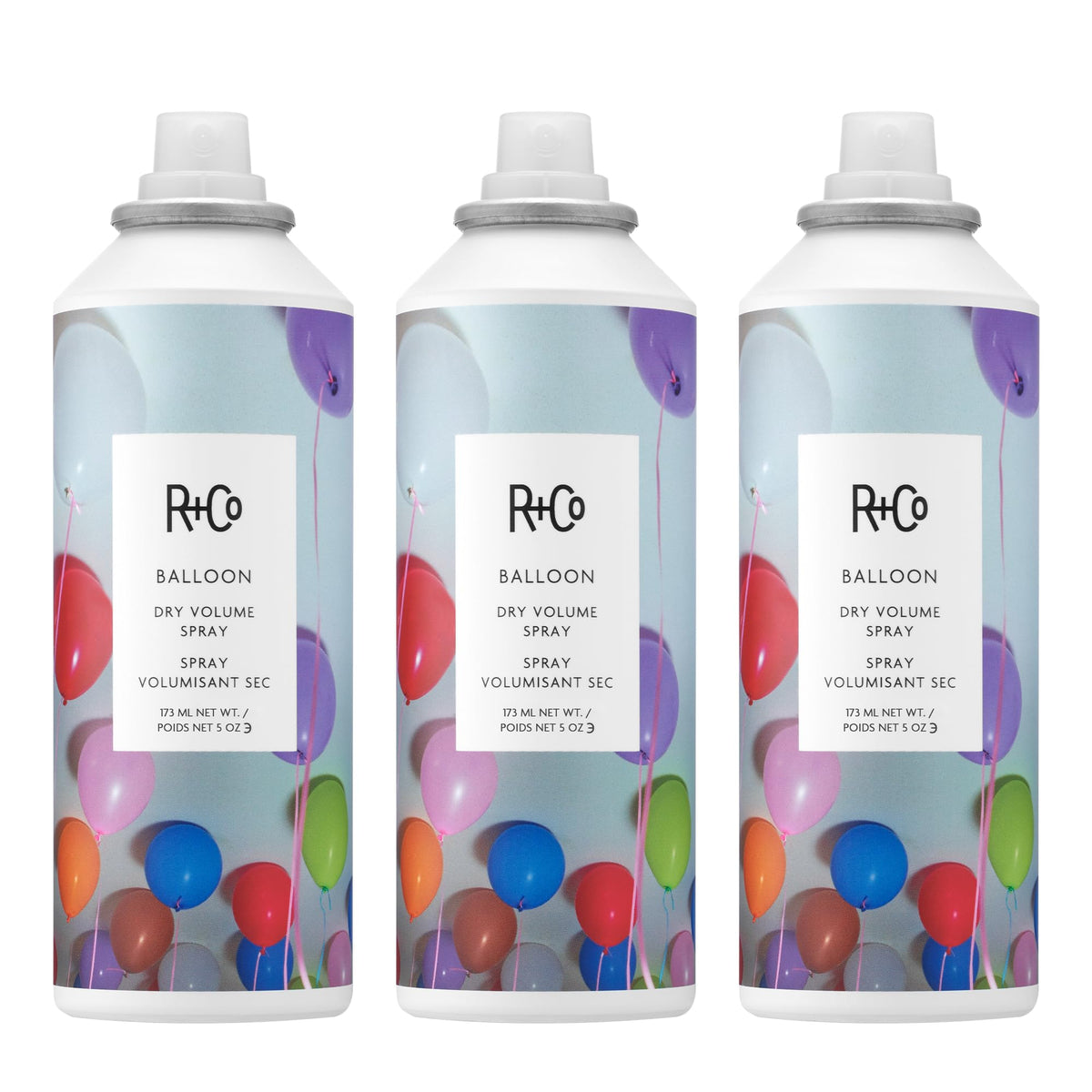 White Smoke R+Co BALLOON Dry Volume Spray – 3 Pack, Lightweight Hair Volumizer, Adds Lift & Texture, All Hair Types