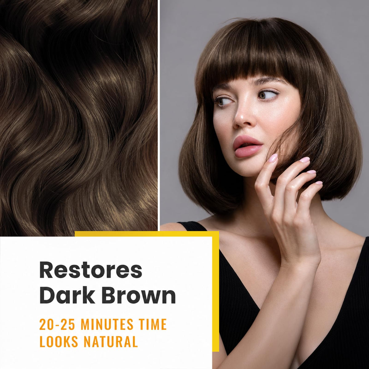 White Smoke KINGMING Dark Brown Hair Dye Shampoo 3 in 1 for Gray Hair