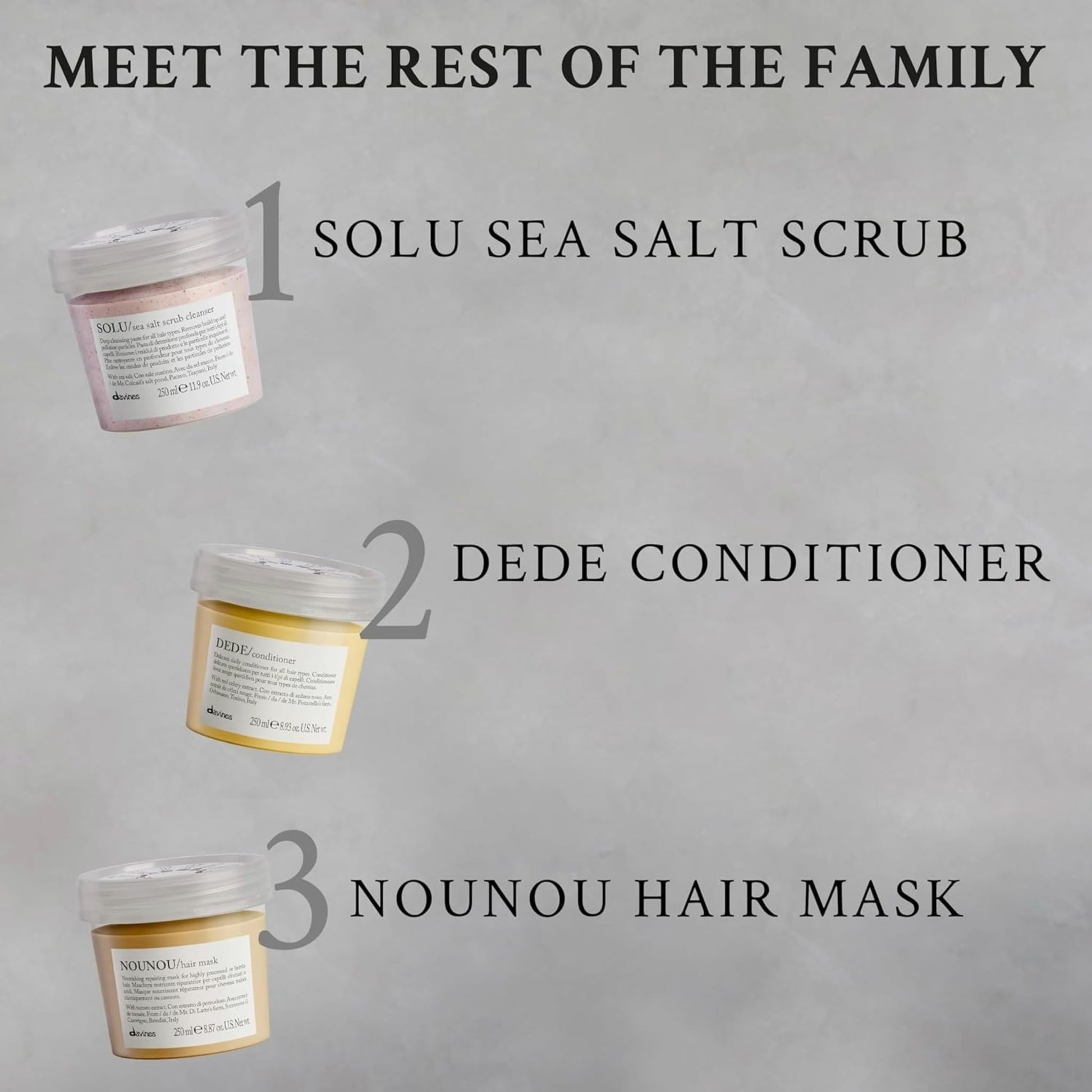 Gray Davines SOLU Shampoo, Deep Cleansing from Accumulation or Residues of Styling Products for Normal to Heavily-Styled Hair - Gives a Refreshed Scalp with Soft & Shiny Strands with Buckwheat, 8.45 Fl Oz