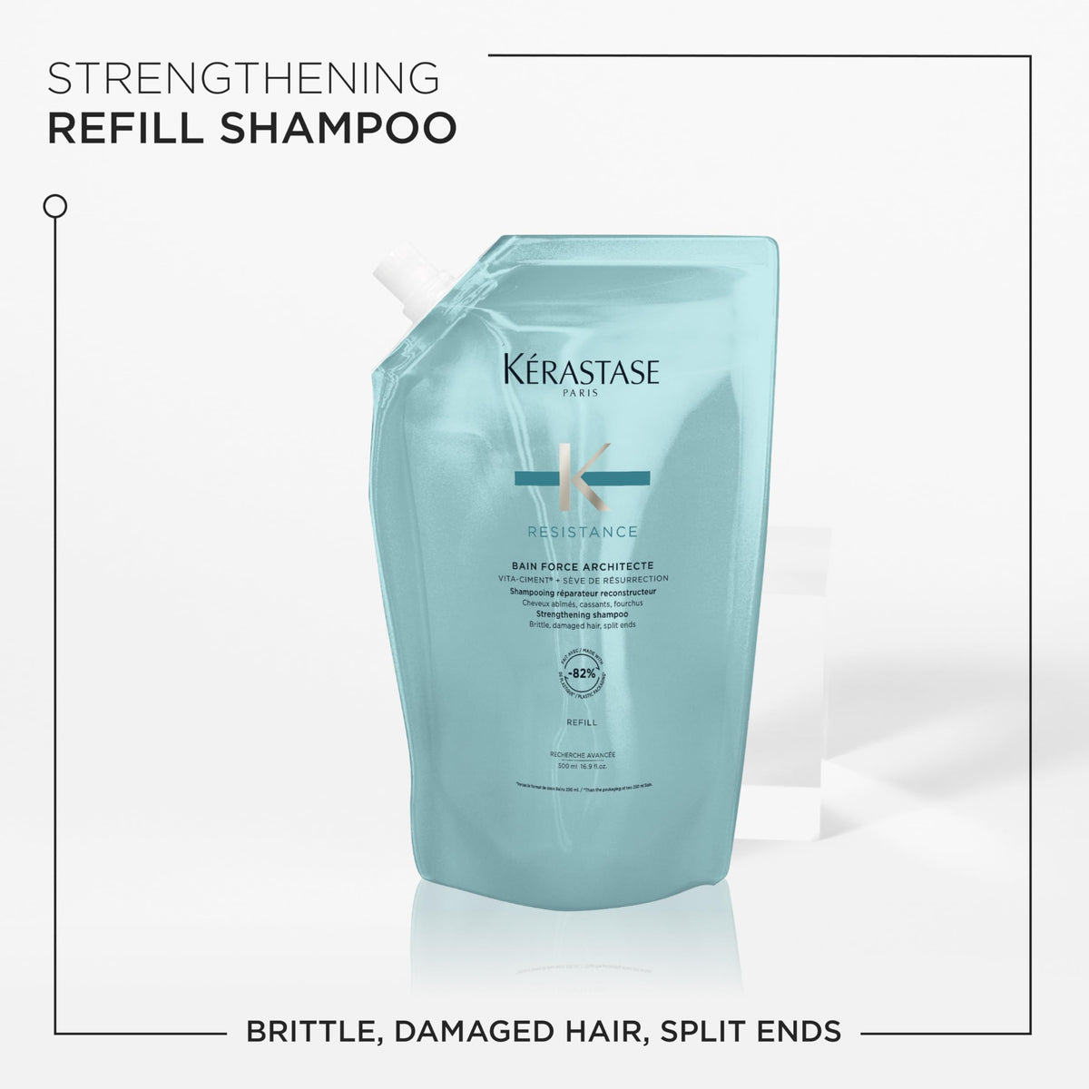 White Smoke KERASTASE Resistance Shampoo for Damage from Heat Styling, 16.9 Fl Oz