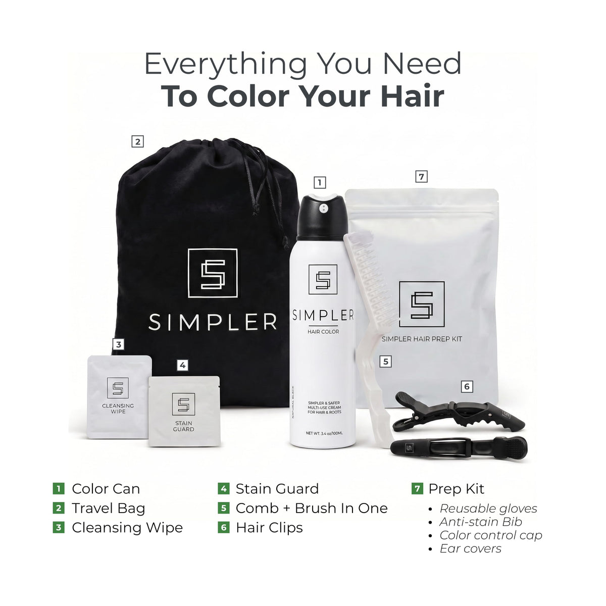 White Smoke Simpler Hair Color - Women's Full Coverage Hair Dye Kit, Champagne Blonde
