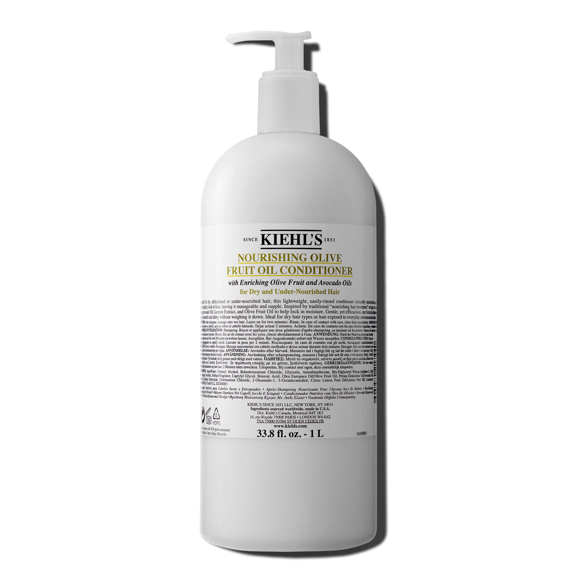 White Smoke Kiehl's - Olive Fruit Oil Conditioner, Promotes Shine - 16.9 fl oz