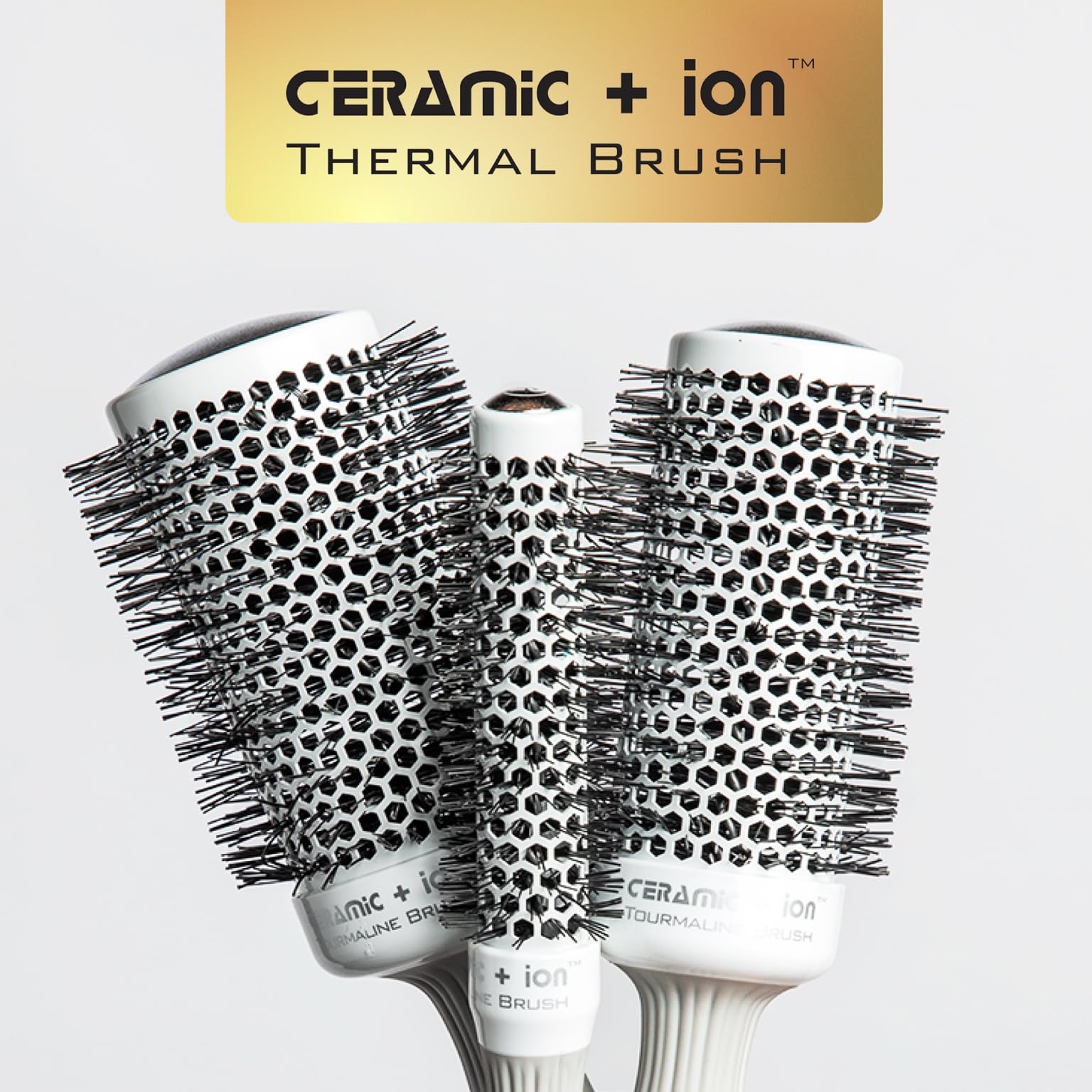 Lavender Olivia Garden Ceramic + Ion Round Thermal Hair Brush - Not Electrical - Professional Blowout Brush for Normal to Thick Hair - 0.5"-Diameter Barrel - White and Grey - CI-15