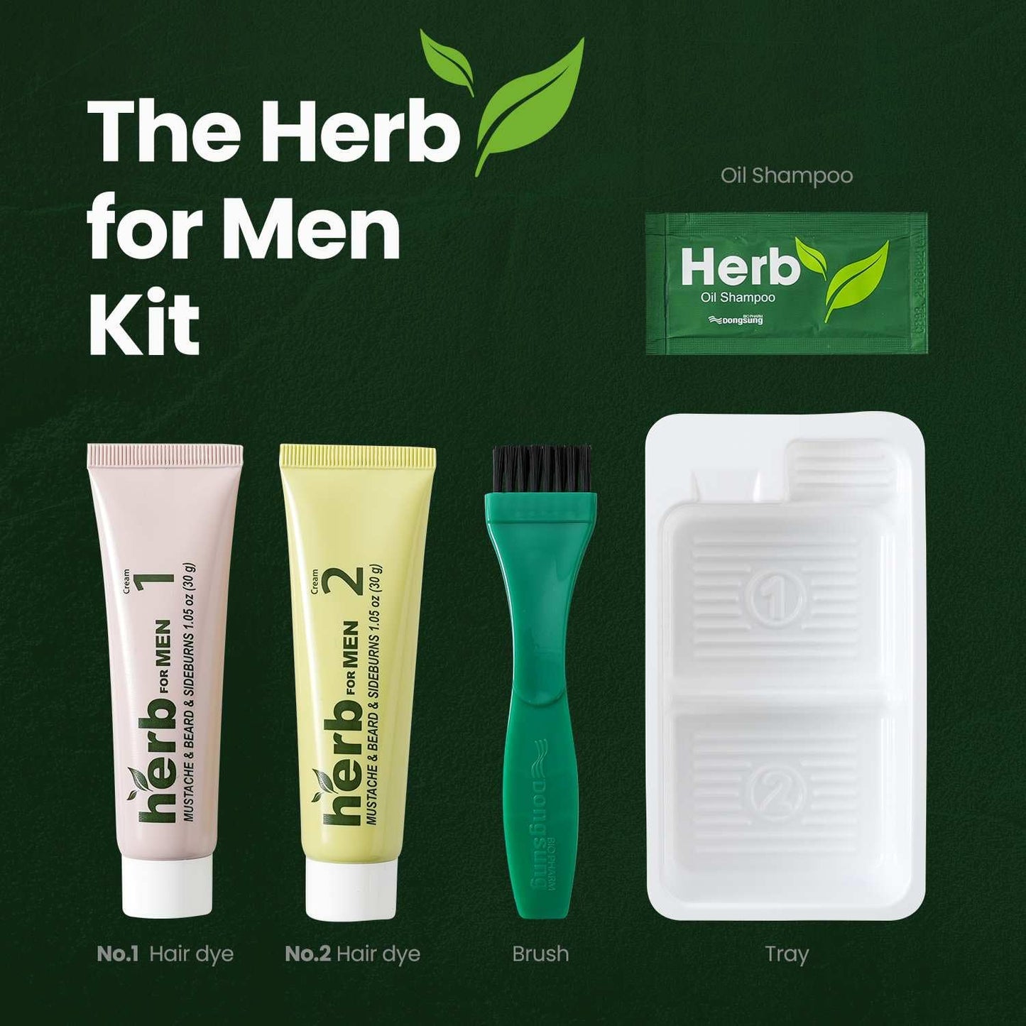 Black Herb For Men Mustache & Beard Dye (Soft Black, 1 Pack), PPD-Free Ammonia-Free, Vegan with Natural Ingredients, Gentle for Sensitive Skin, No Skin Irritation