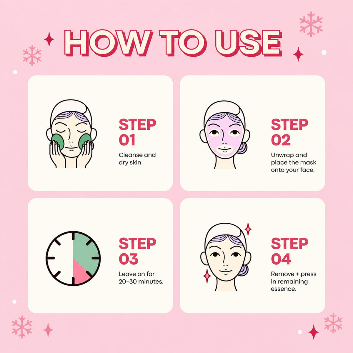 White Smoke TONYMOLY x Squishmallows Merry Masking Face, Eye & Foot Mask 4-Piece Set