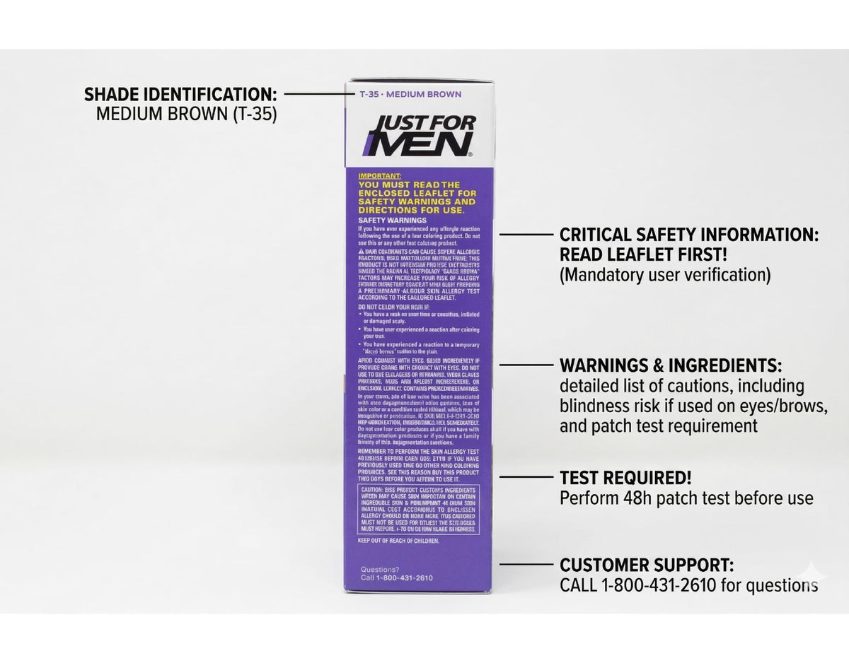Lavender Just For Men Touch Of Gray Hair Treatment T-35 Medium Brown, 1 Each (Pack Of 4)
