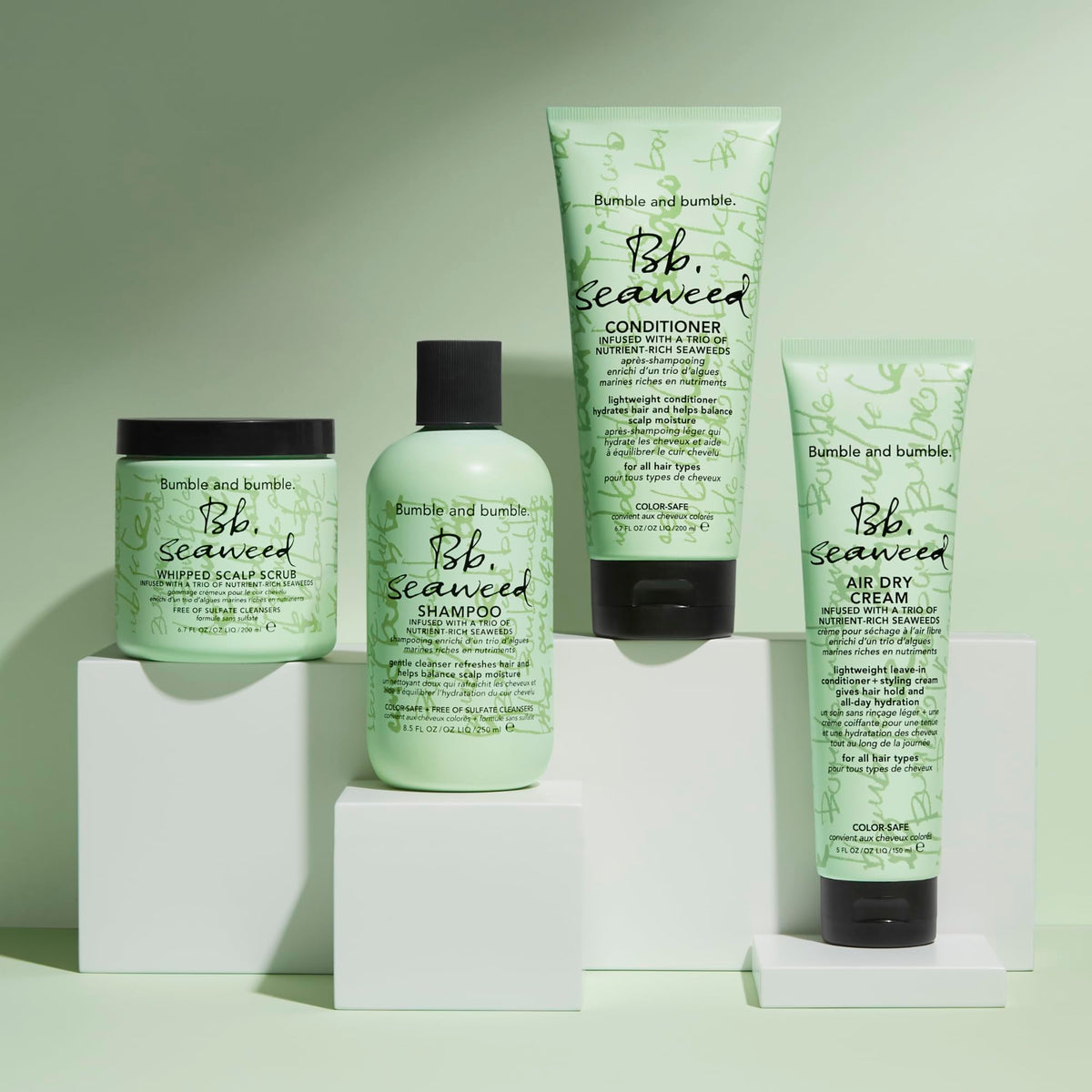 Light Gray Bumble and bumble. Seaweed Nourishing Shampoo + Conditioner Set | For Fine-to-Medium Hair or Daily Washer | Sulfate-Free + Color Safe| Anti Frizz, Color Safe + Detangler
