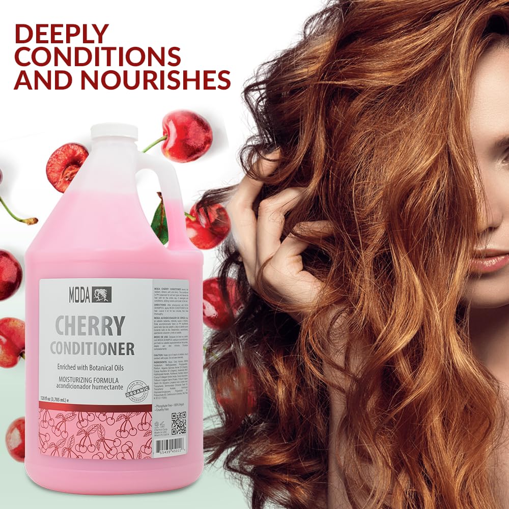 White Smoke MODA Cherry Bulk Salon Conditioner Premium Back-Bar & Amenity Treatment Salon-Grade Luxury at Commercial Scale A 'set it and forget it' 1-Gallon single-SKU solution Repairs the cuticle 128 Oz