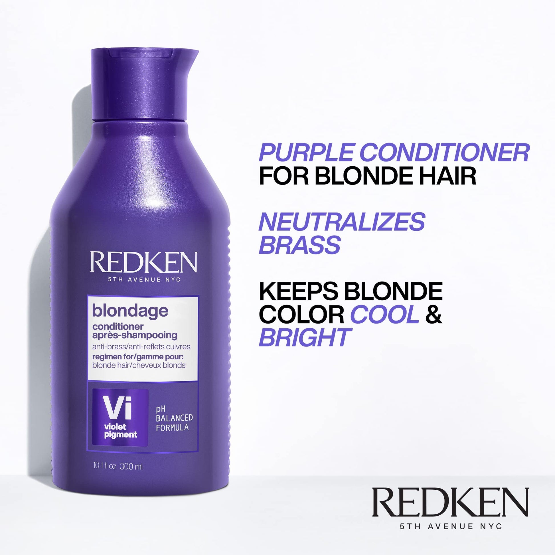 White Smoke Redken Color Extend Blondage Color Depositing Purple Shampoo, Conditioner and Anti-Brass Mask Set For Blonde Hair - Neutralizes Brassy Tones In Blonde Hair With Citric Acid