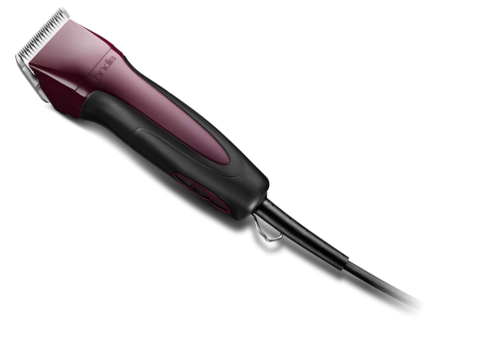 White Smoke Andis 65455 Excel Professional 5-Speed Detachable Blade Clipper Kit - Animal/Dog Grooming, Rotary Motor, Soft-Grip Anti-Slip Housing, 14-Inch Cord, for All Coats & Breeds, SMC, Burgundy