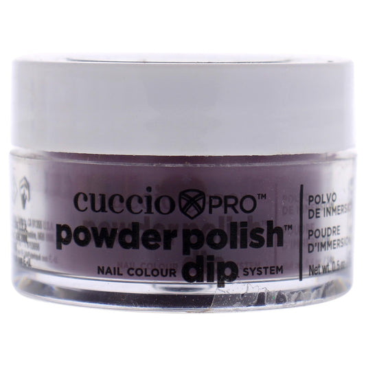 Gray Cuccio Pro Powder Polish Dip - Plum W/ Black Undertones - Nail Lacquer for Manicures & Pedicures, Easy & Fast Application/Removal - No LED/UV Light - Non-Toxic, Odorless, Highly Pigmented - 0.5 oz