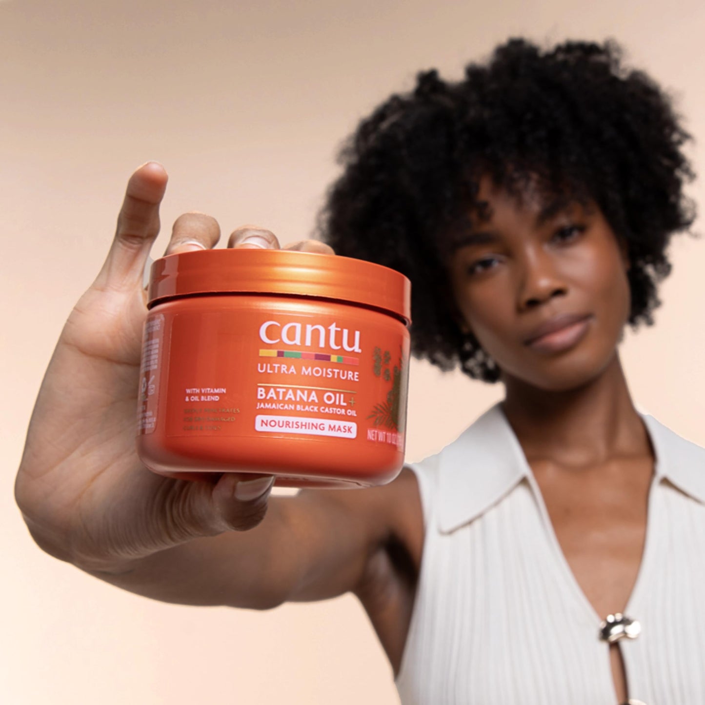 Antique White Cantu Ultra Moisture Nourishing Mask with Batana Oil + Jamaican Black Castor Oil, 10 oz