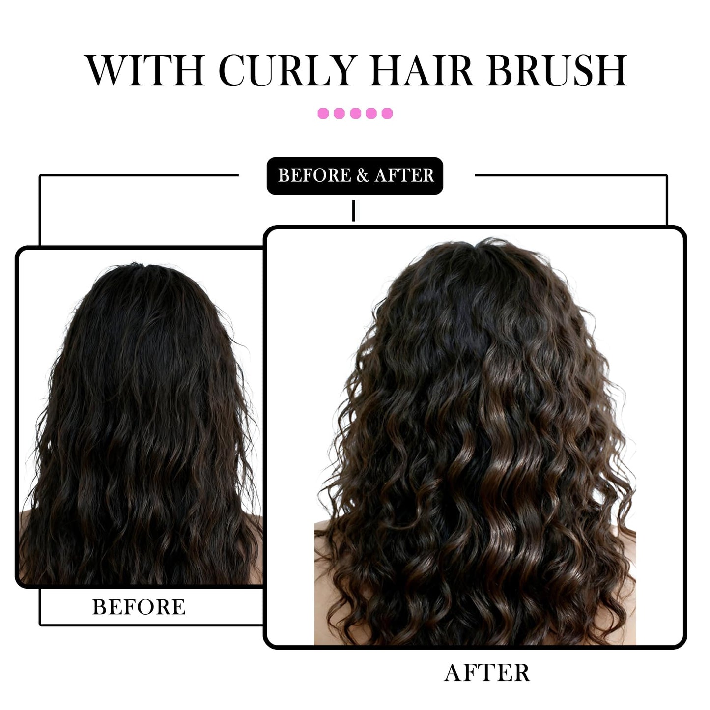 White Smoke Curl Defining Brush – Detangling Brush – Includes 3 Hair Styling Tools for Wet or Dry Use – Daily Curl Care to Create Stylish – Smooth Curls for Men – Women and Kids (Pink)
