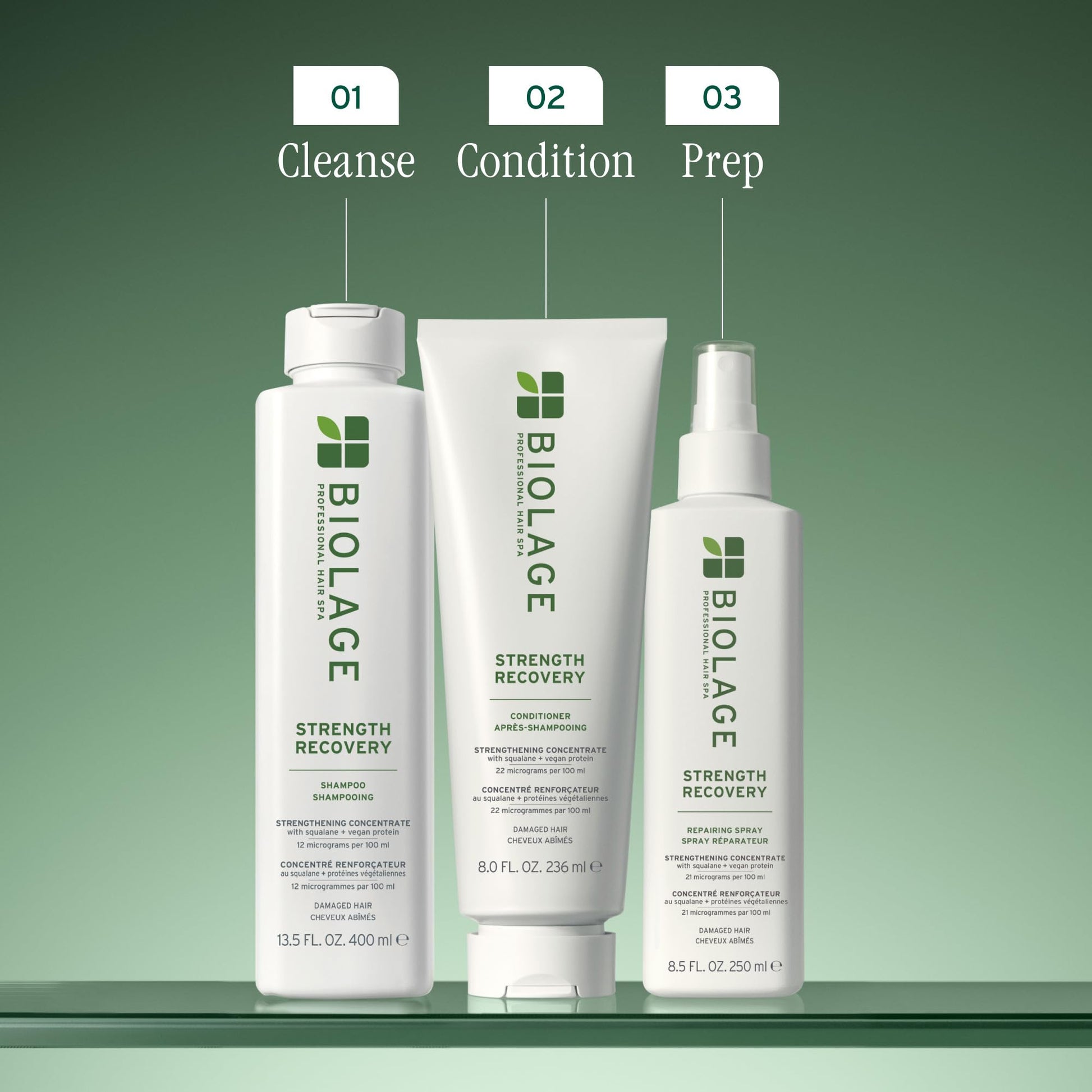 Dim Gray Biolage Strength Recovery Conditioner - Moisturizes & Strengthens Damaged Hair, Softness & Shine, Hydrates and Repairs Damaged Hair, With Olive Squalane & Proteins, Paraben-Free, Vegan, 33.8 Fl Oz