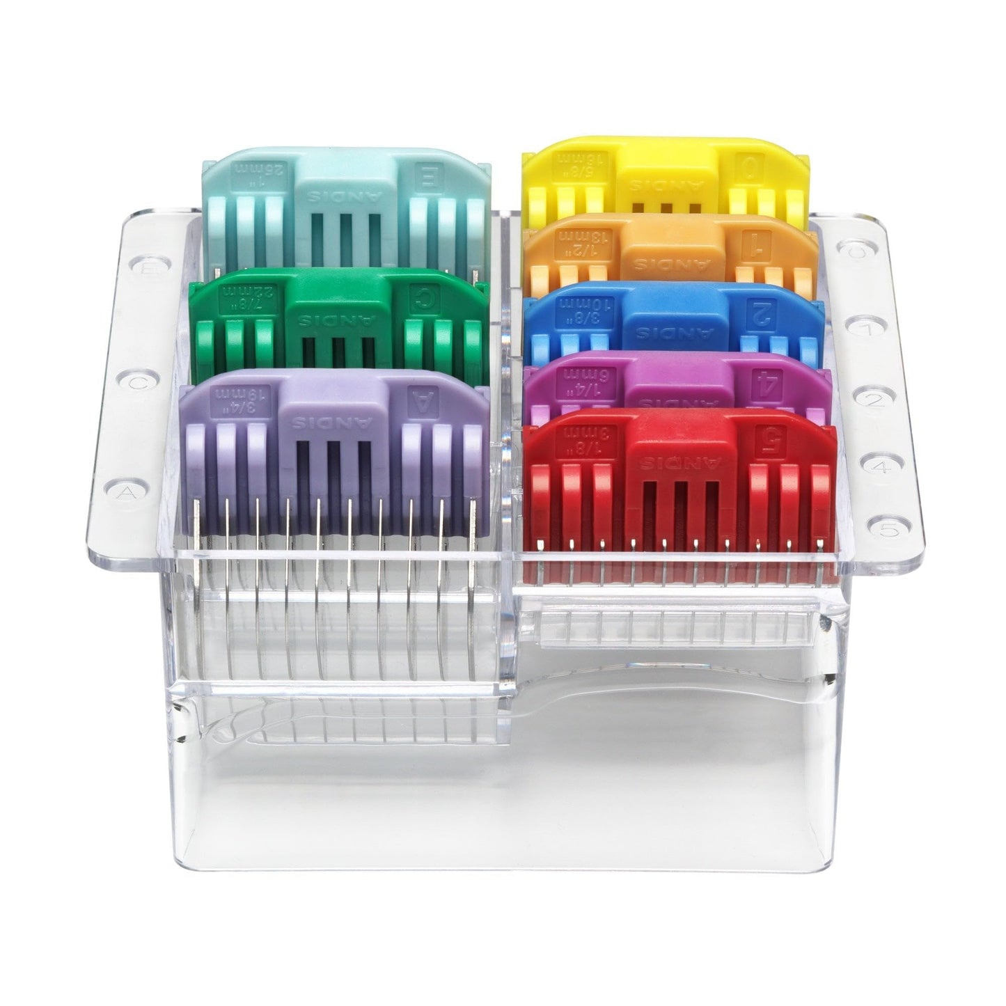 White Smoke Andis Adjustable Blade Stainless Steel Combs 8-Piece Set