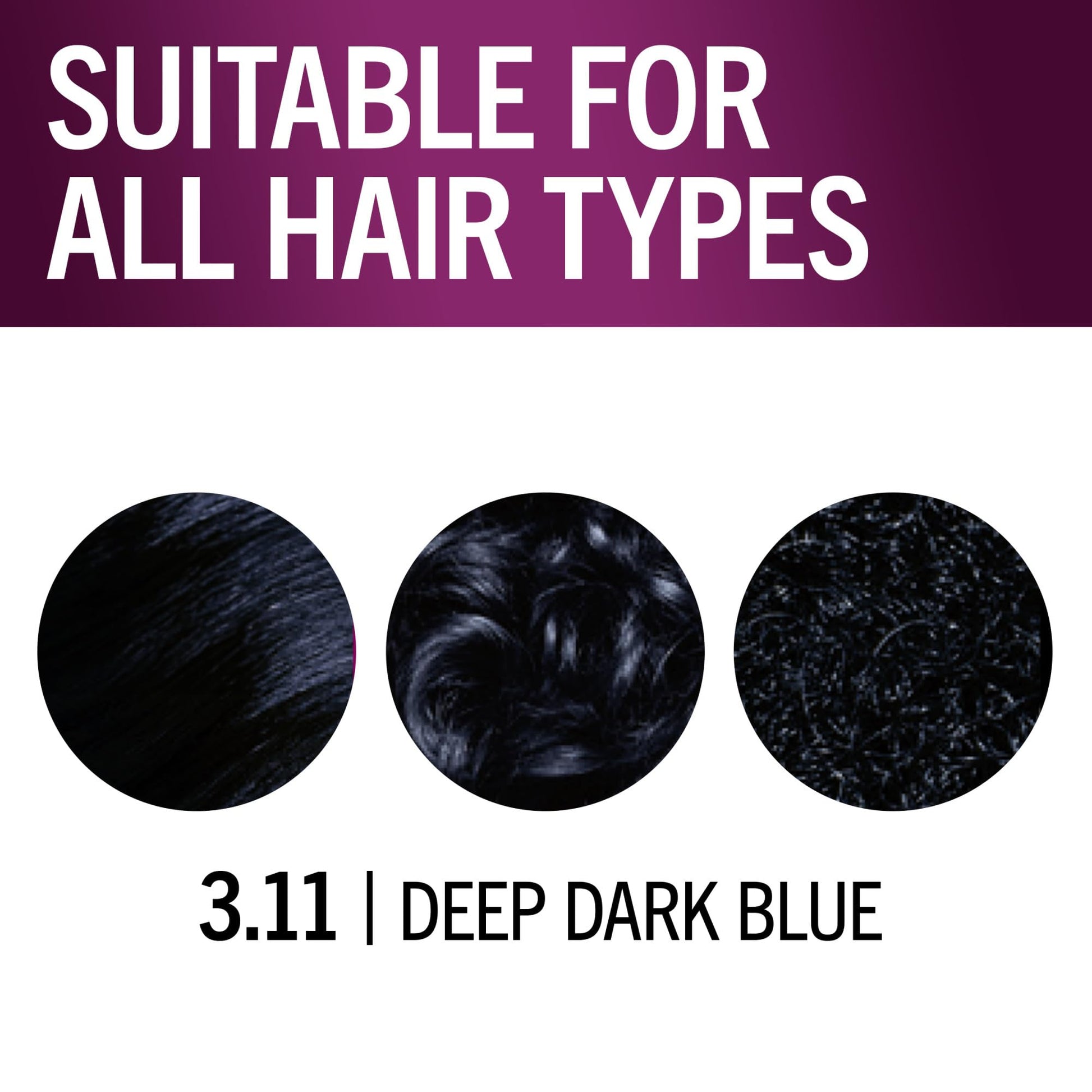 White Smoke Schwarzkopf Keratin Permanent Hair Dye Cream, 3.11 Deep Dark Blue, Professional Quality Color for Up to 100% Gray Coverage, Bond Enforcing System