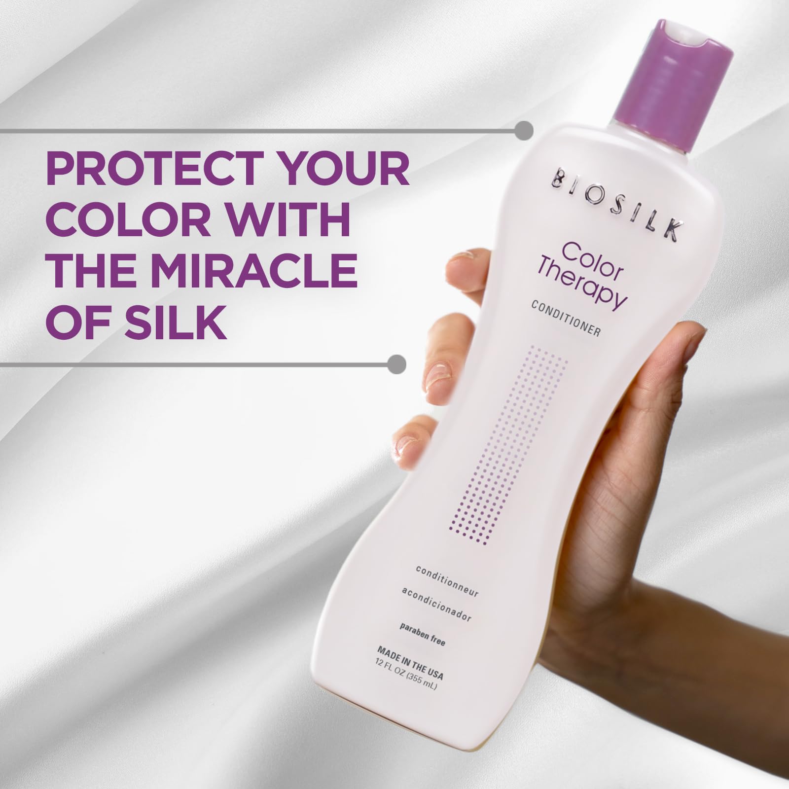 Light Gray BioSilk Color Therapy Conditioner, Replenishes Moisture While Protecting Color, Enhances Vibrancy & Shine, Sulfate, Paraben & Cruelty-Free, 12 Oz