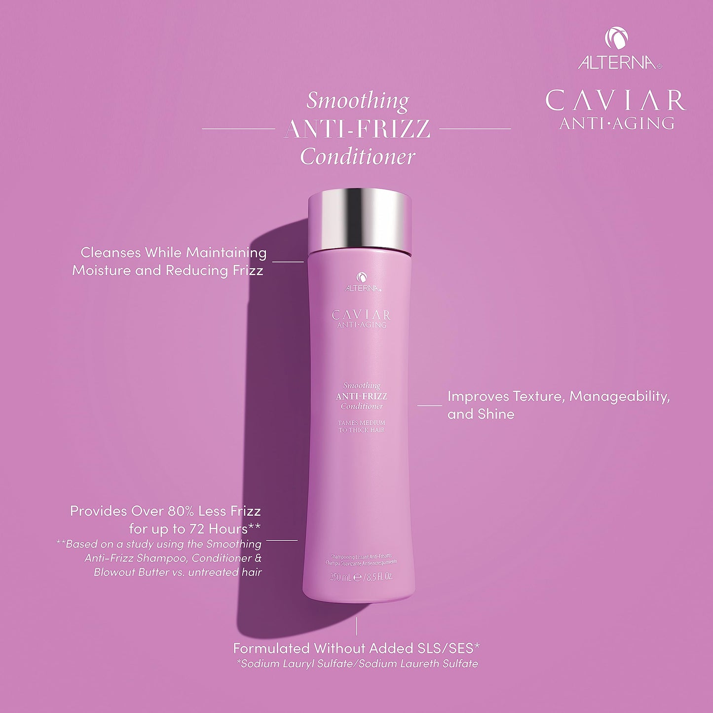 Orchid Alterna Haircare CAVIAR Anti-Aging Smoothing Anti-Frizz Conditioner 8.5 Fl Oz| For Medium, Thick Hair | Smooths Hair, Tames Frizz | Sulfate Free