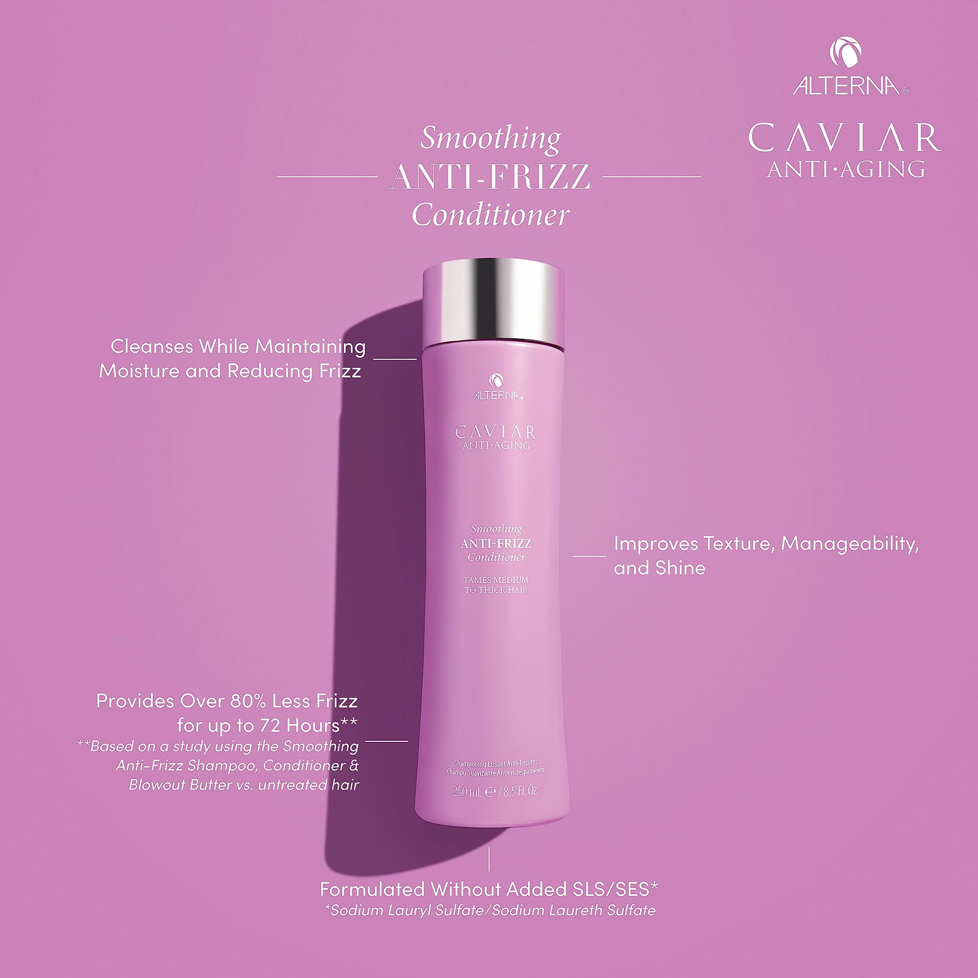 Orchid Alterna Haircare CAVIAR Anti-Aging Smoothing Anti-Frizz Conditioner 8.5 Fl Oz| For Medium, Thick Hair | Smooths Hair, Tames Frizz | Sulfate Free