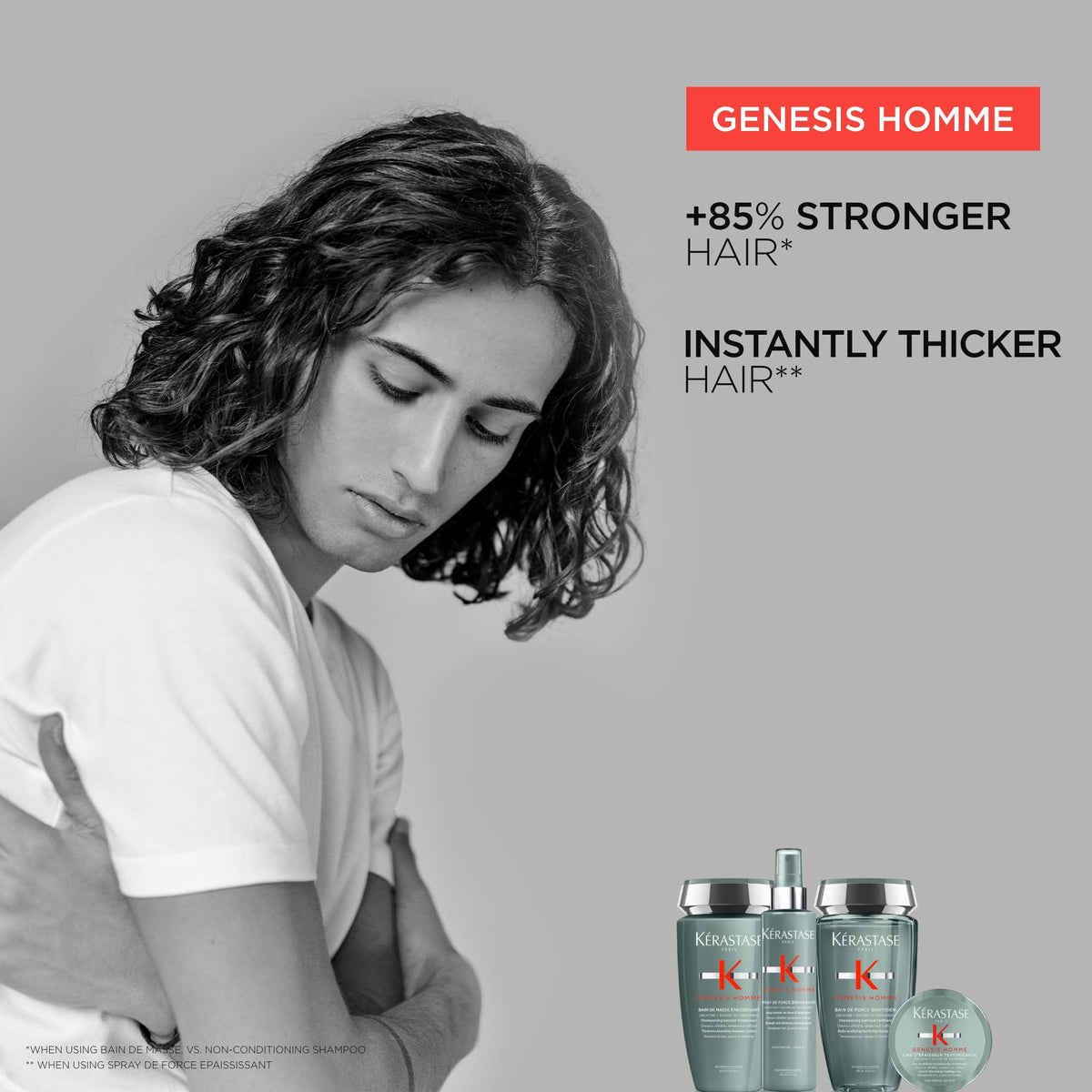 Gray Kerastase Genesis Homme Spray De Force – For Men, 5.1 Fl Oz