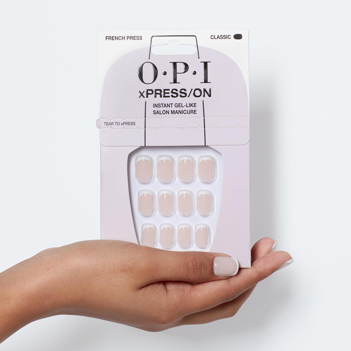Bundle of OPI xPress/ON Press On Nails, With Nail Glue, French Tip Nail Art, Short, French Press + OPI ProSpa Nail and Cuticle Oil, 0.5 fl oz
