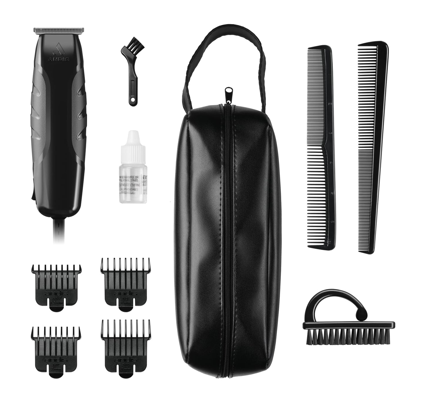 White Smoke Andis 30285 Headliner II Hair Cutting Trimmer Kit – 11 Piece Set, Carbon Steel T-Blade, Corded Electric, Professional Grooming Performance