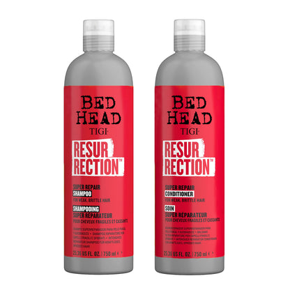 White Smoke TIGI Bed Head Resurrection Hair Repair Shampoo and Conditioner Set for Dry and Damaged Hair, Maximum Strength with Resurrection Plant, 25.36 fl oz