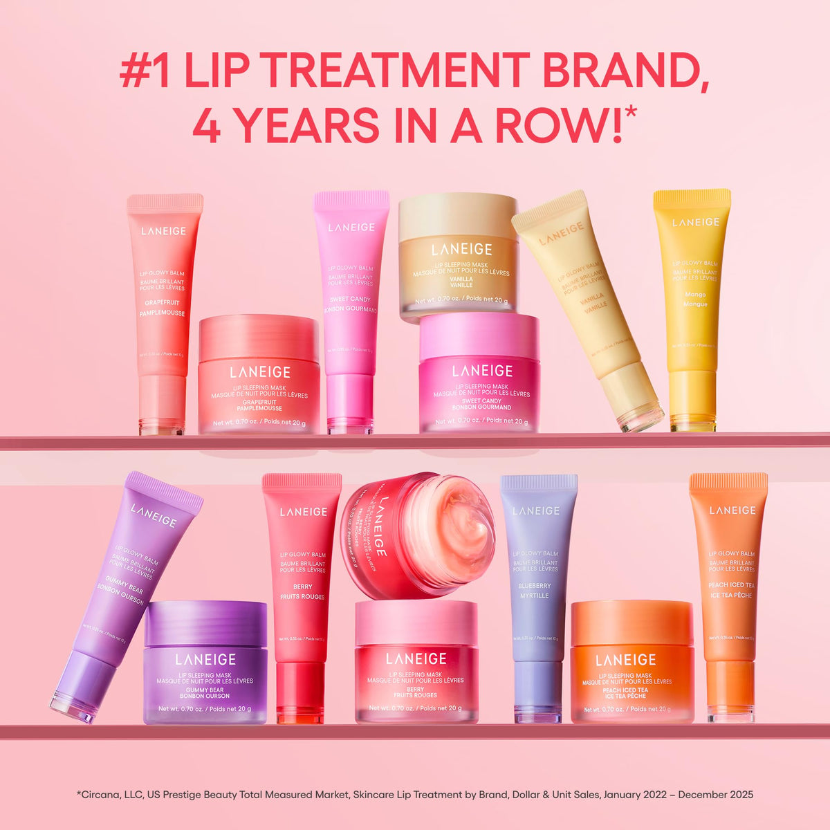 Pink LANEIGE Bespoke Lip Sleeping Mask | Customized Overnight Treatment