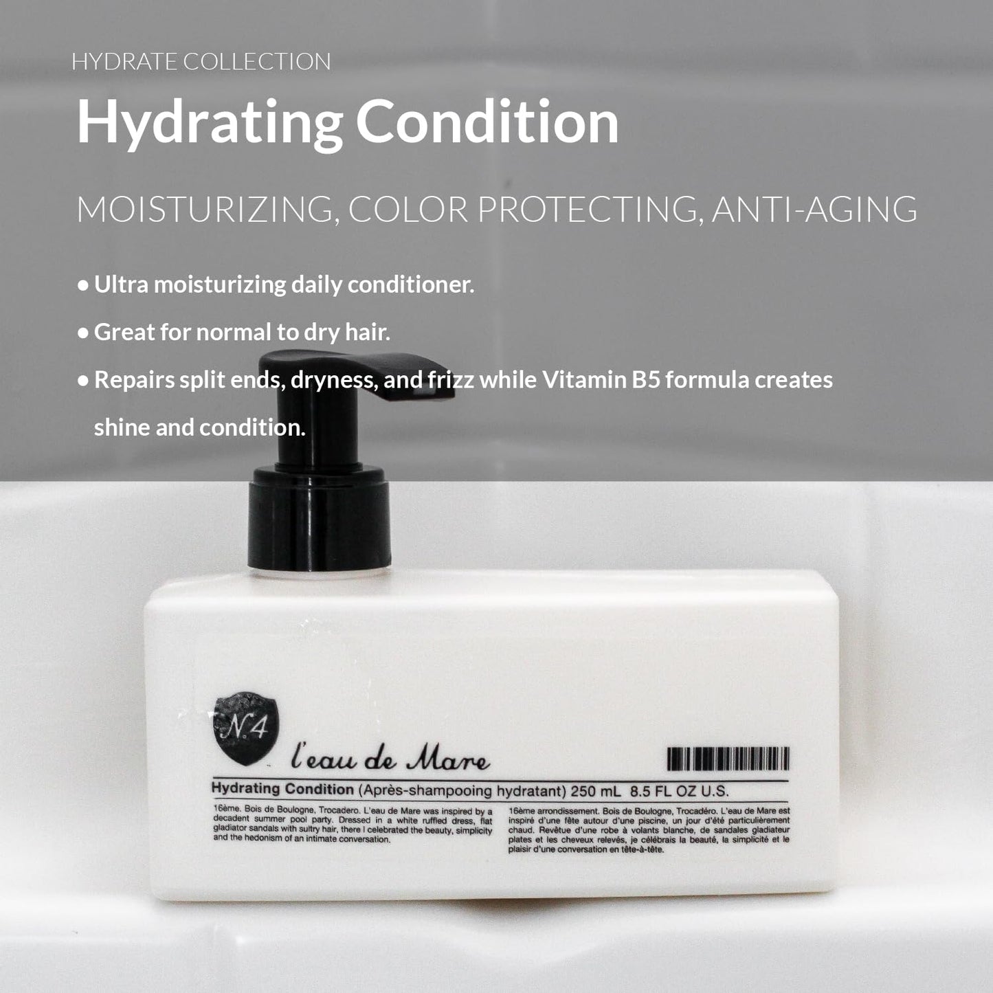 Light Gray Number 4 Hydrating Hair Conditioner, Moisturizing Deep Conditioner for Dry, Damaged Hair, 8.5 oz
