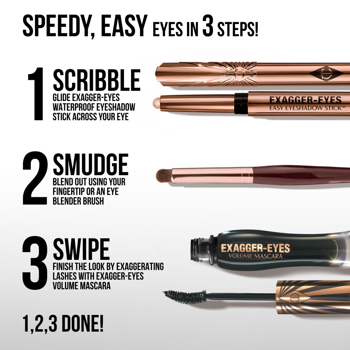 White Smoke Charlotte Tilbury Exagger-Eyes Easy Eyeshadow Stick, Blendable Cream