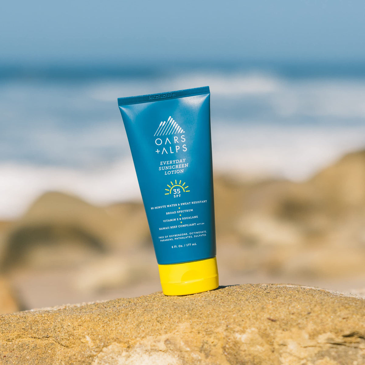 Sandy Brown Oars + Alps SPF 35 Body + Face Sunscreen Lotion, No White Cast, 2pk, 6oz