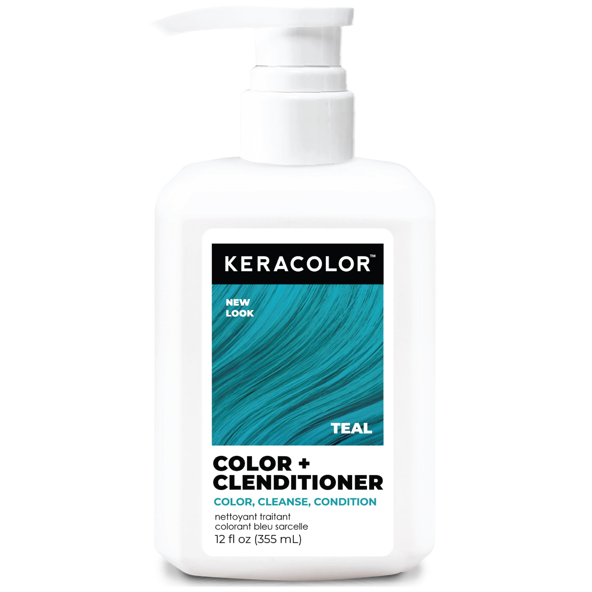 White Smoke Keracolor Clenditioner TEAL Hair Dye - Semi Permanent Hair Color Depositing Conditioner, Cruelty-free, 12 Fl. Oz.