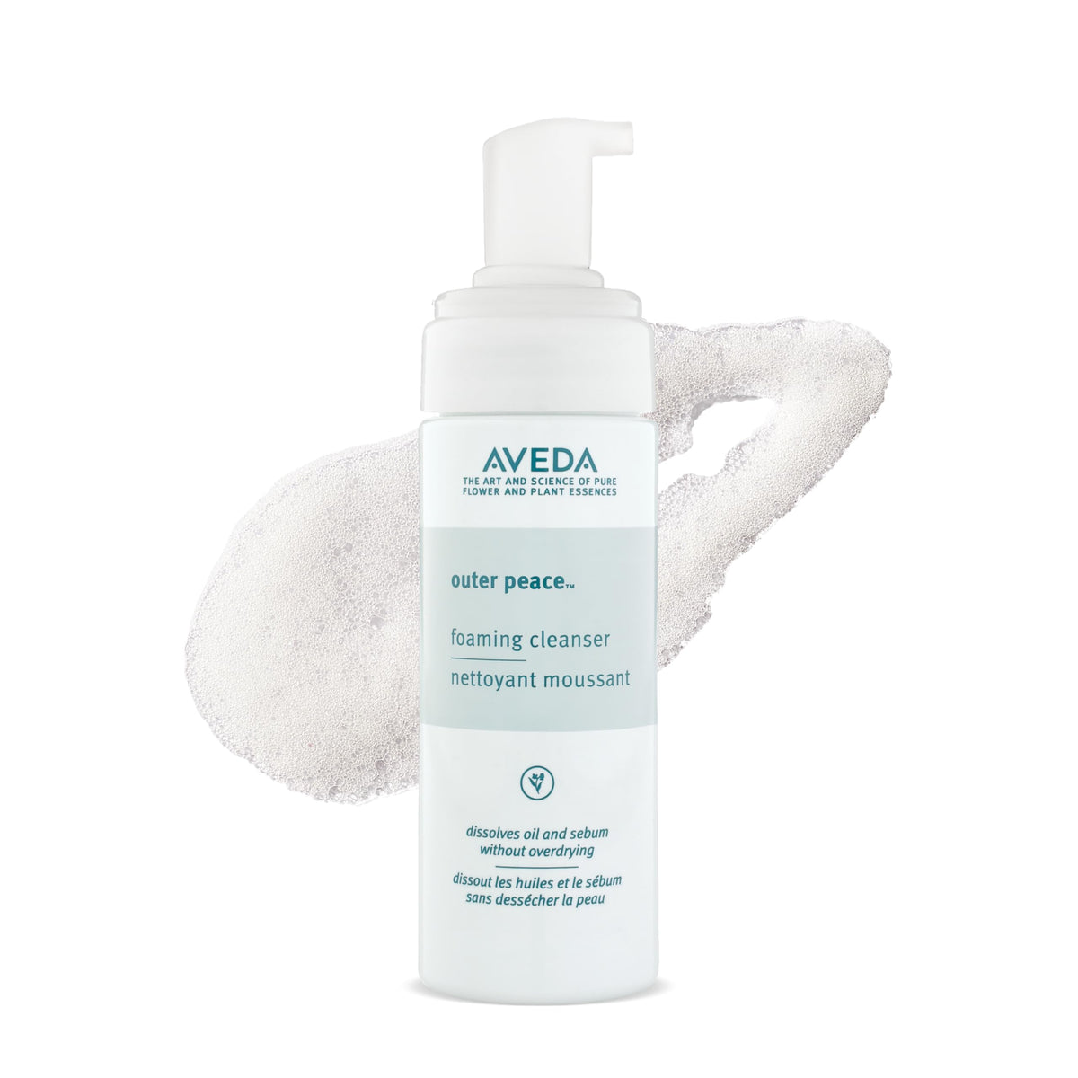 White Smoke AVEDA Outer Peace Foaming Cleanser | Daily Face Cleanser for Acne-Prone Skin | with Powerful Plant Extracts, 4.2 Fl Oz