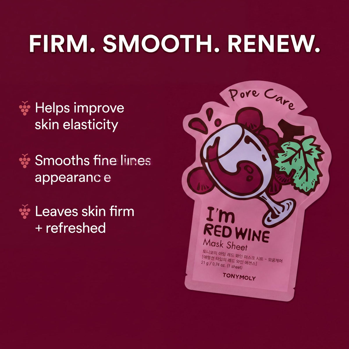Dark Red TONYMOLY 20th Anniversary Sheet Mask Set - 12 Korean Face Masks Eye & Neck