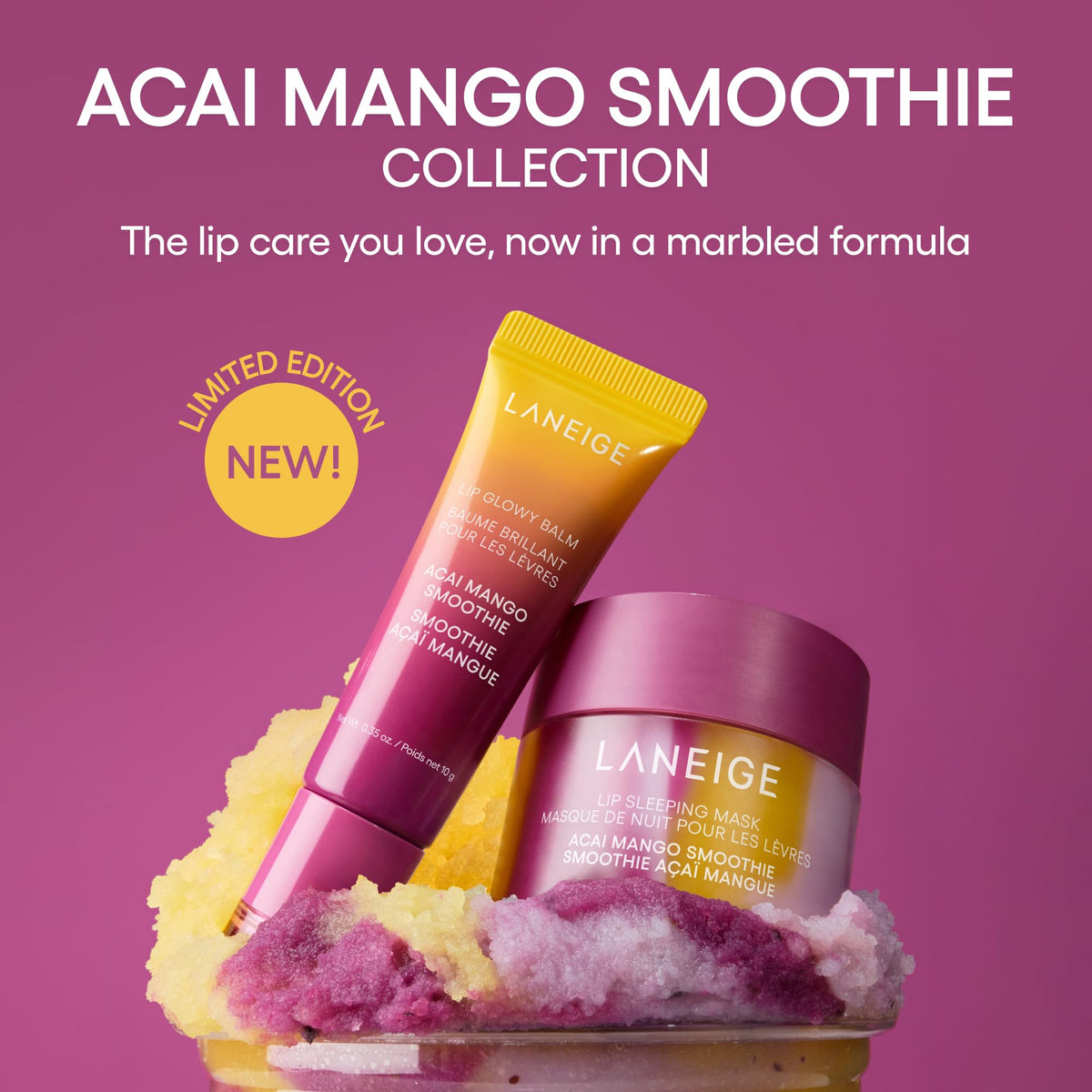 Maroon LANEIGE Lip Glowy Balm: Sheer Tinted Lip Treatment Balm Tube