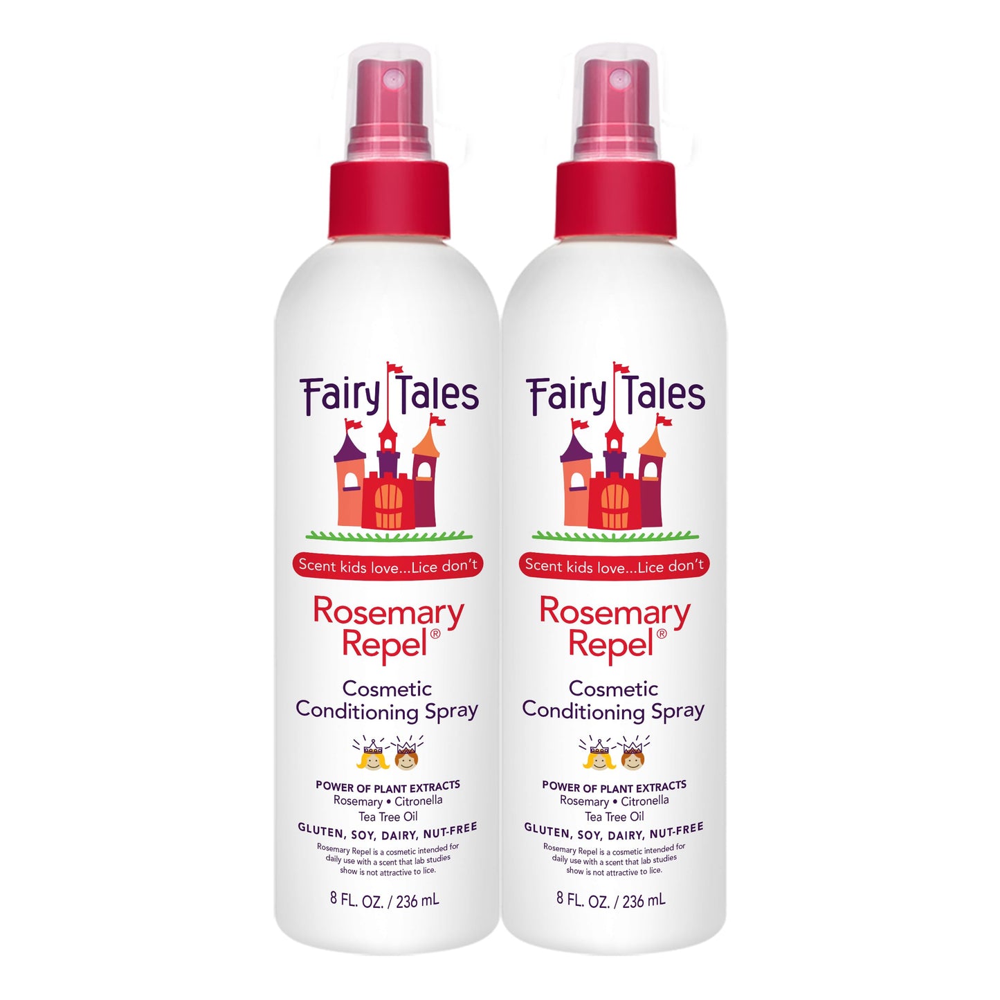 White Smoke Fairy Tales Rosemary Repel Daily Kids Conditioning Spray – Kids Like the Smell, Lice Do Not, 8 fl oz. (Pack of 2)