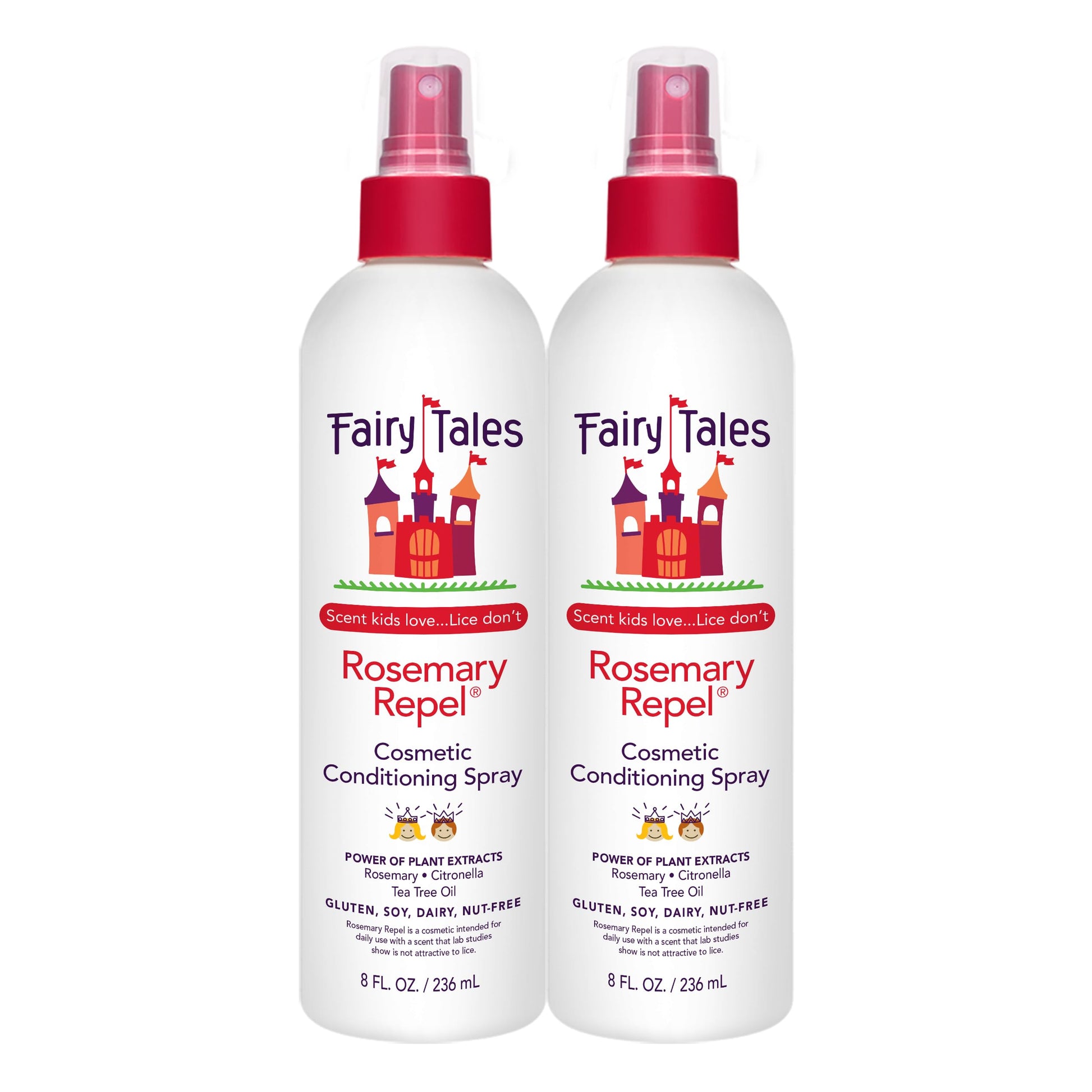 White Smoke Fairy Tales Rosemary Repel Daily Kids Conditioning Spray – Kids Like the Smell, Lice Do Not, 8 fl oz. (Pack of 2)