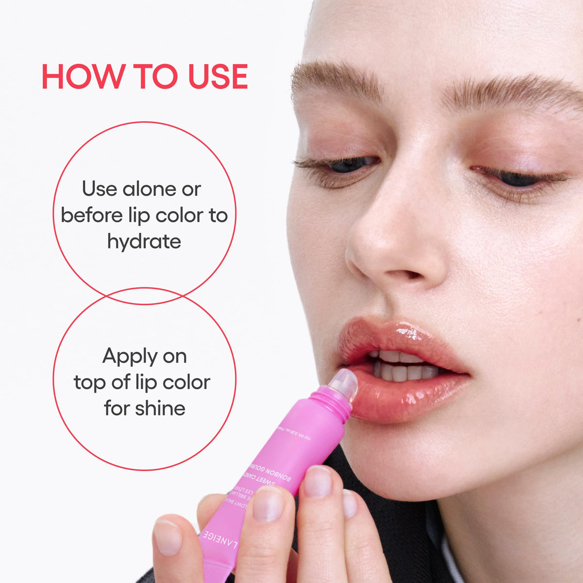White Smoke LANEIGE Lip Glowy Balm: Sheer Tinted Lip Treatment Balm Tube