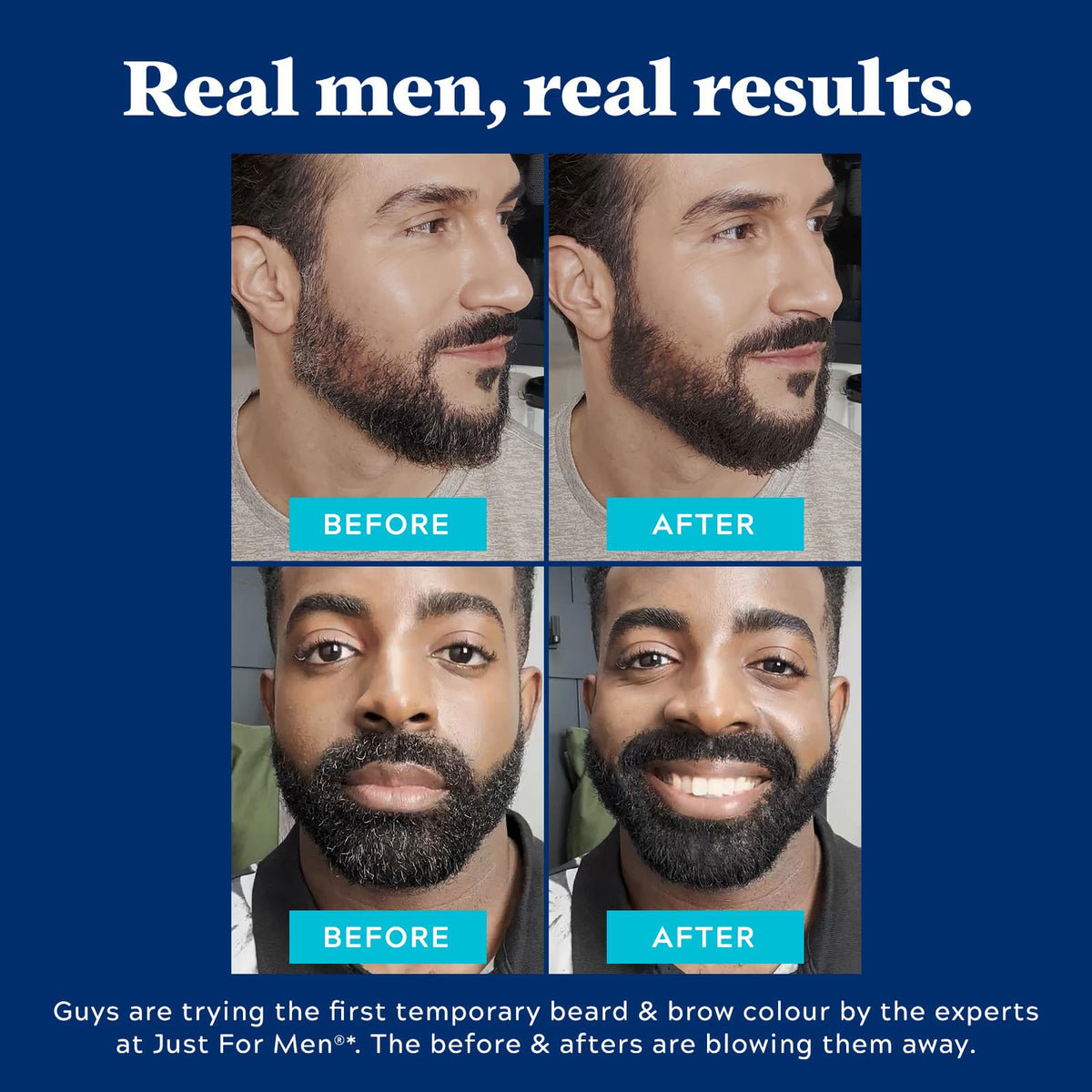 Midnight Blue JUST FOR MEN 1-Day Beard & Brow Color, Temporary Color, Dark Brown