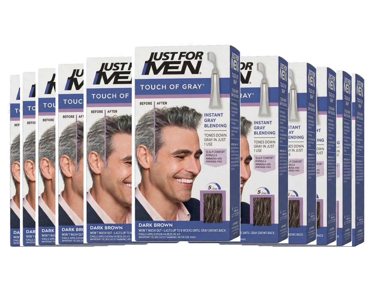 White Smoke JUST FOR MEN Touch of Gray Hair Treatment T-45 Dark Brown, 1 Each (Pack of 11)
