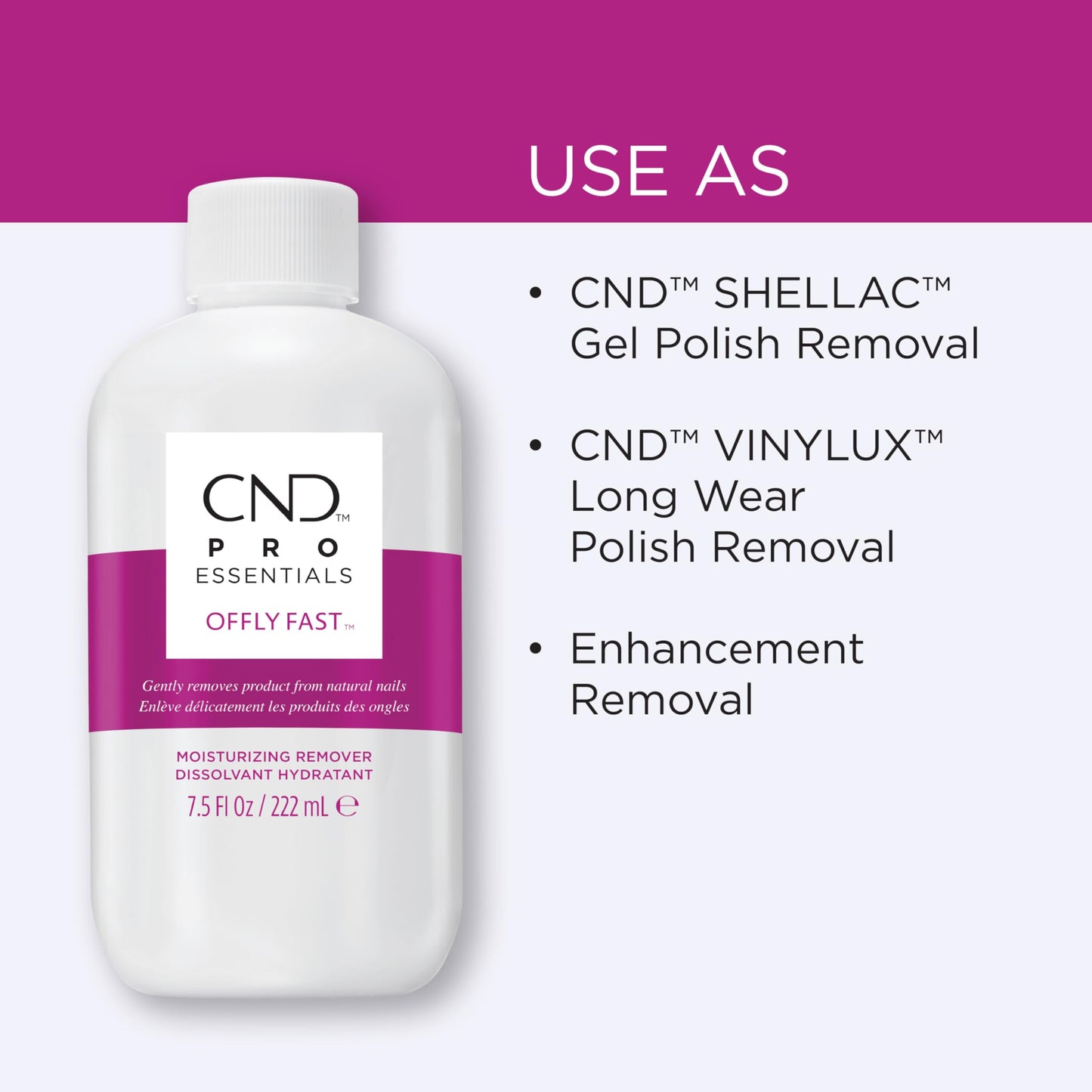 White Smoke CND OFFLY FAST Moisturizing Nail Polish Remover, 32 fl oz