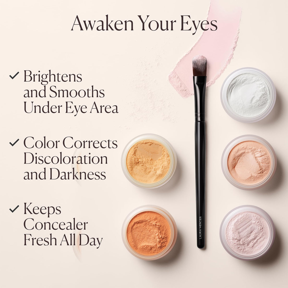 Misty Rose Laura Mercier Secret Brightening Under Eye Powder, 0.14 oz
