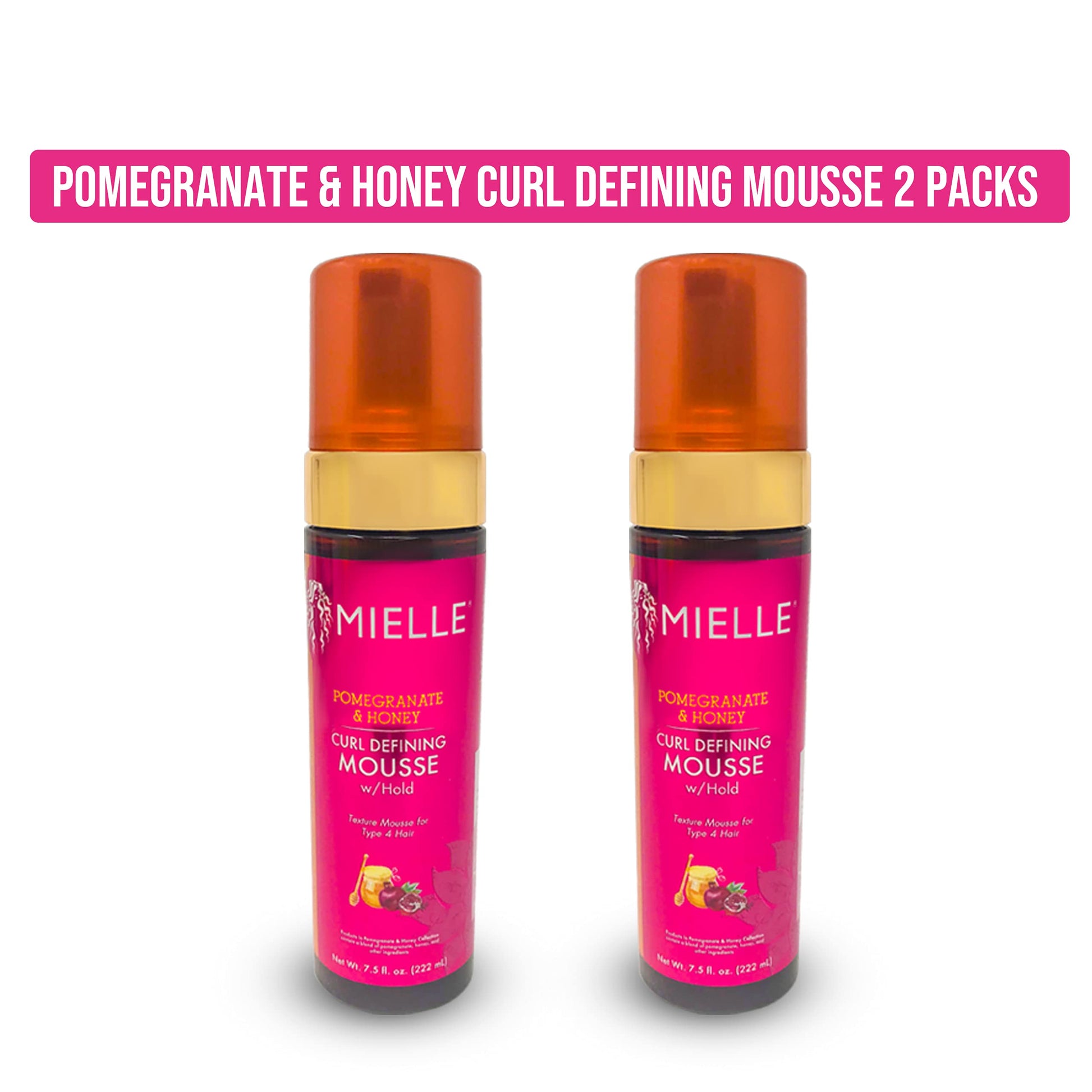 White Smoke Mielle’s Pomegranate and Honey Curl Defining Mousse 2 Packs
