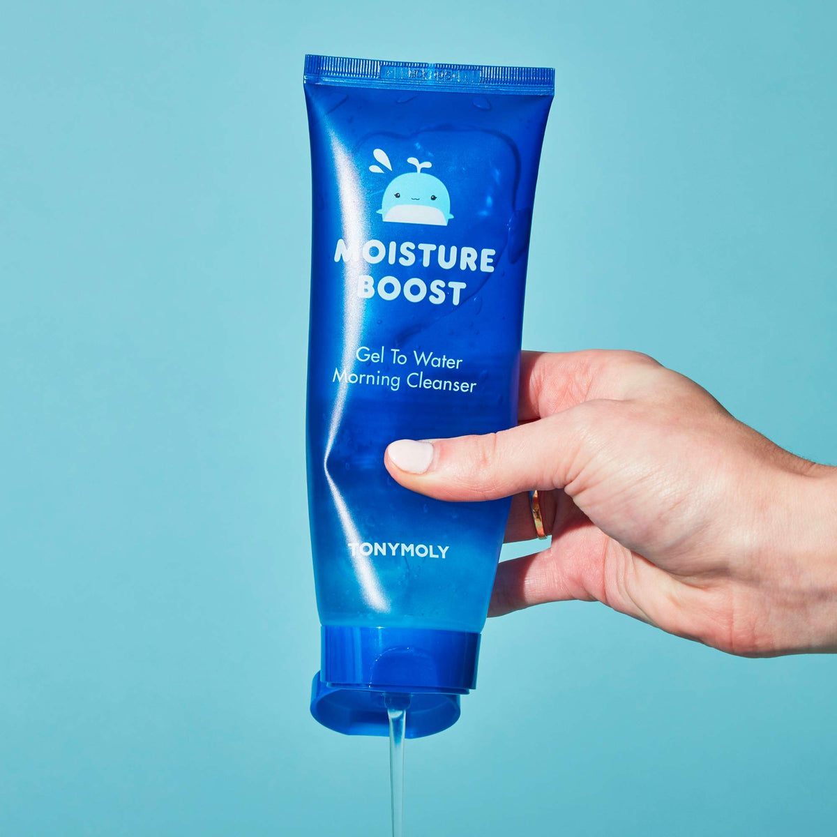 Sky Blue TONYMOLY Gel to Water Morning Cleanser - Gentle Centella, Ceramide, Low pH
