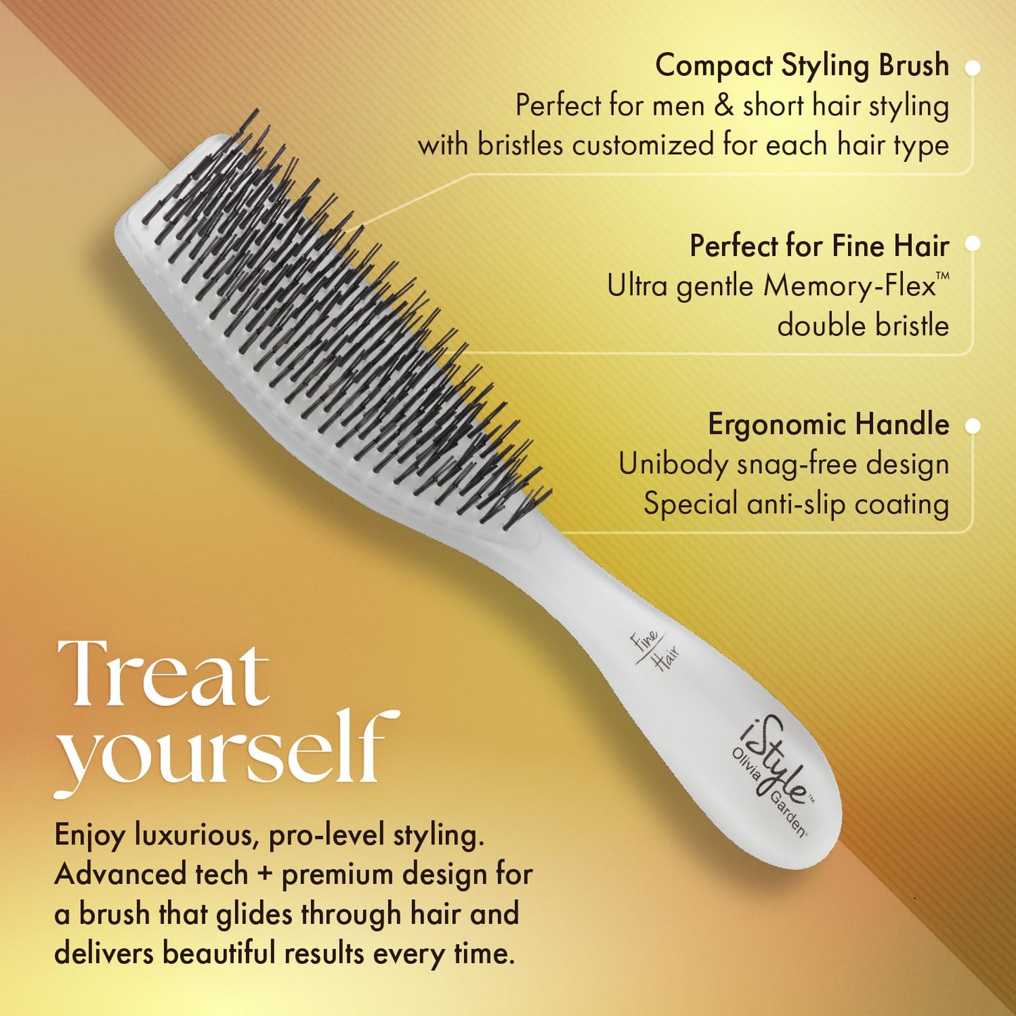 Sandy Brown Olivia Garden iStyle Hair Brush (Fine)