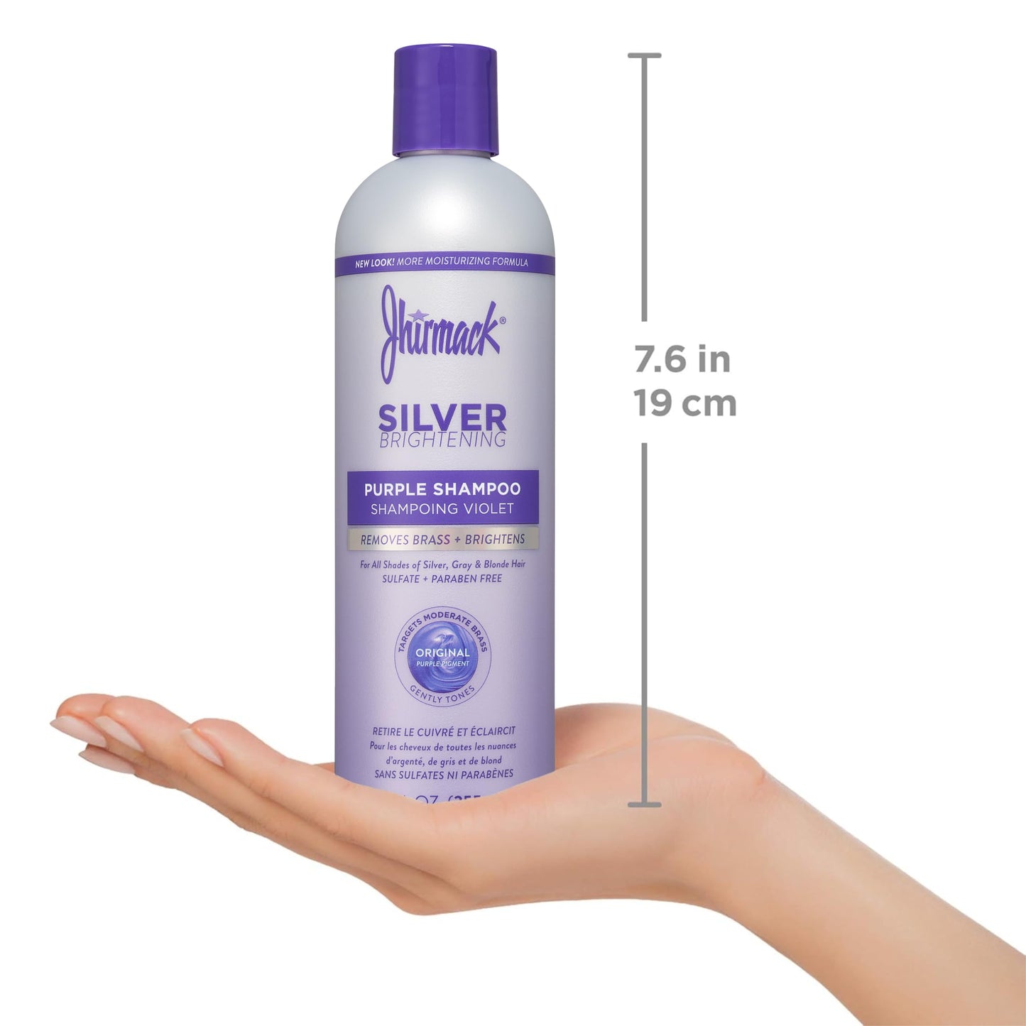 White Smoke Jhirmack Silver Brightening Purple Shampoo and Conditioner Set for all types of silver, grey, and blonde hair
