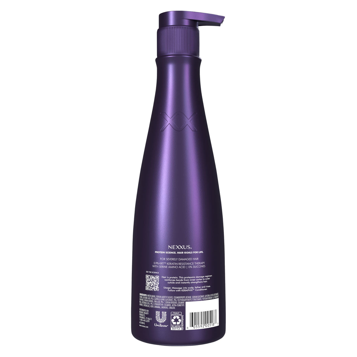 White Smoke Nexxus Keraphix Shampoo for Damaged Hair Keraphix with ProteinFusion Silicone-Free with Keratin Protein and Black Rice 13.5 oz